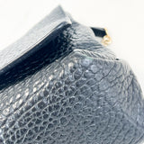 Burberry Pebbled Black Mildenhall Leather Shoulder Bag