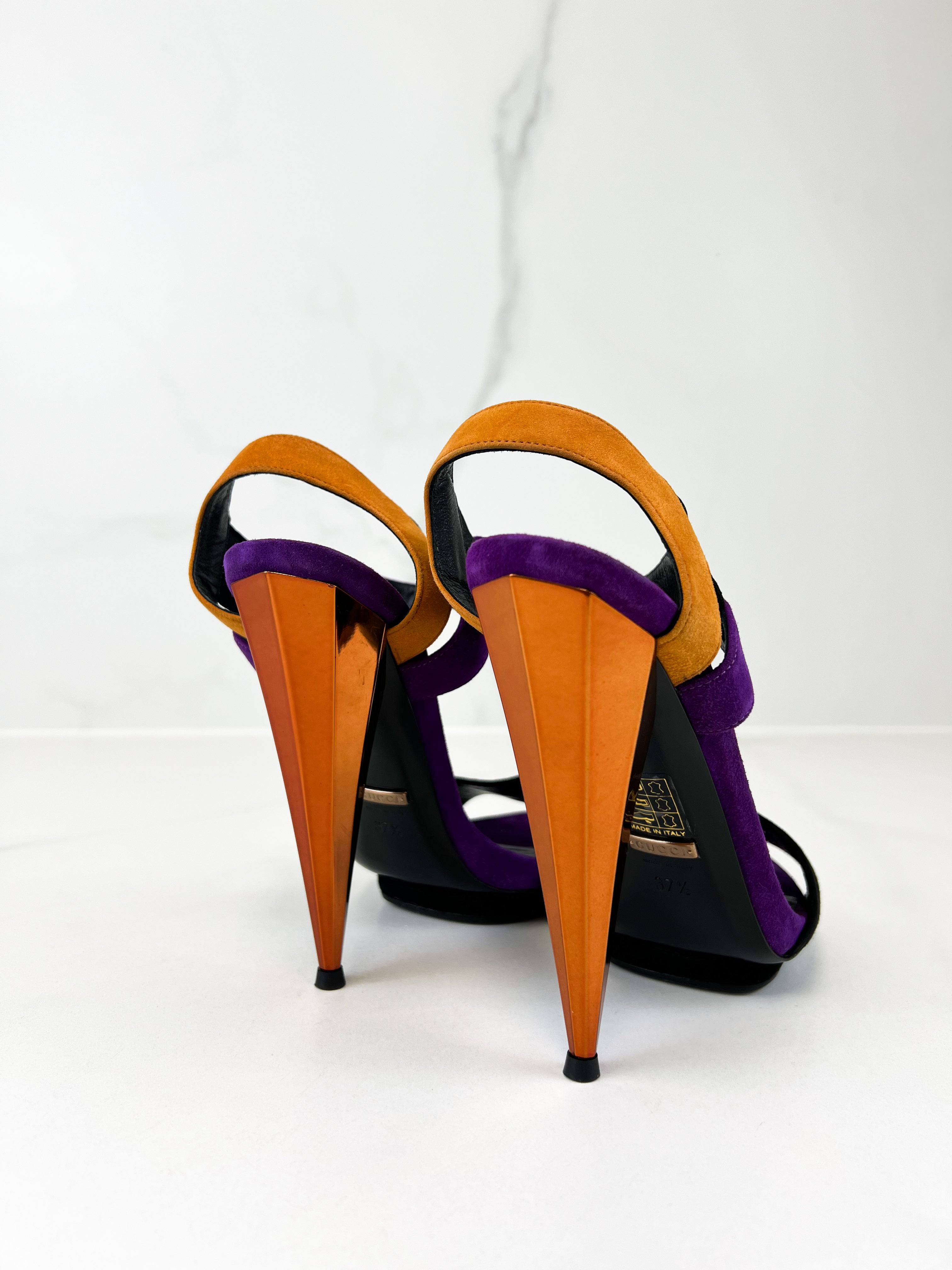 Gucci Tri-Color Suede Heel Size 37.5