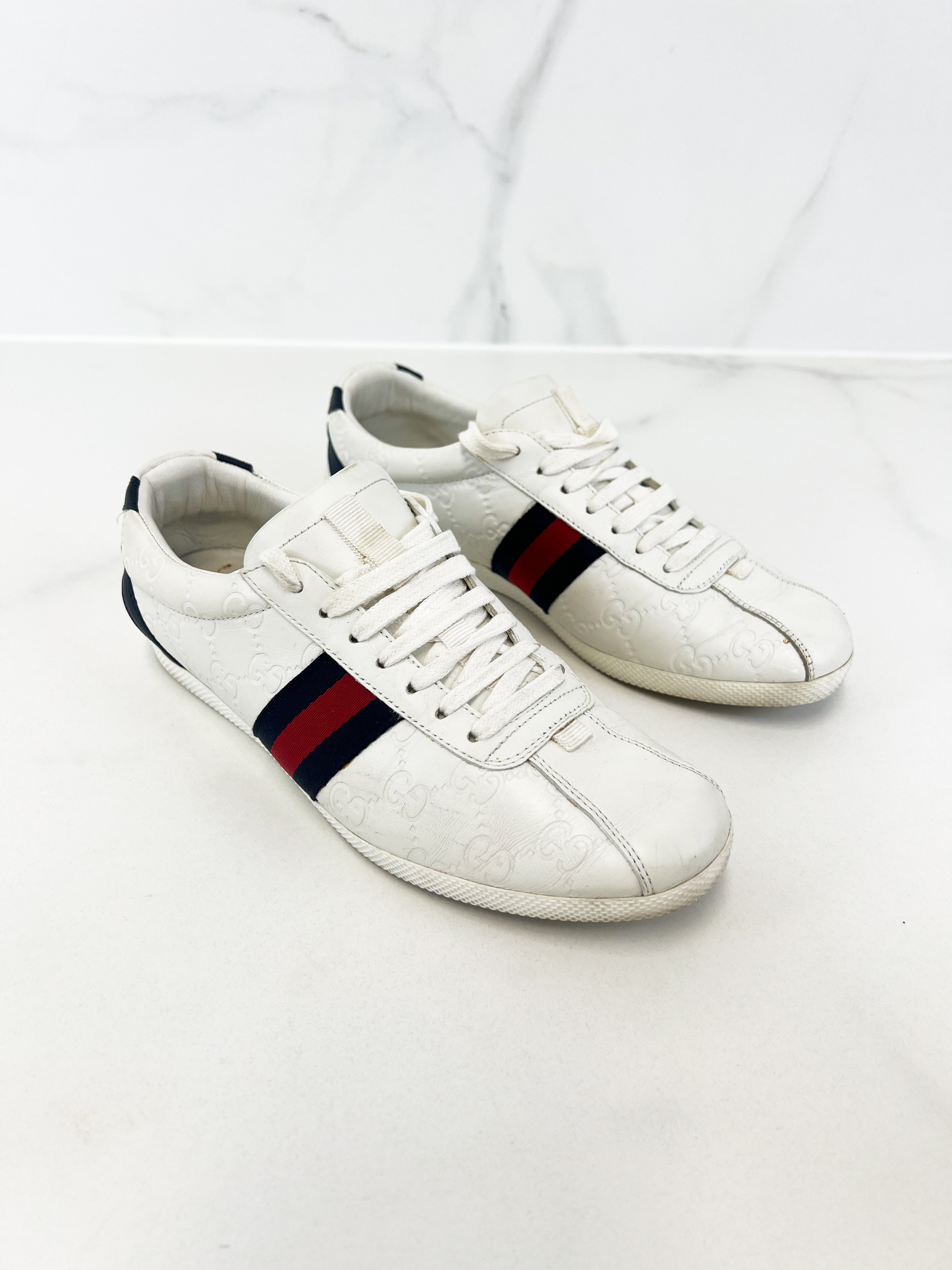 Gucci White GG Guccissima Sneaker Size 39