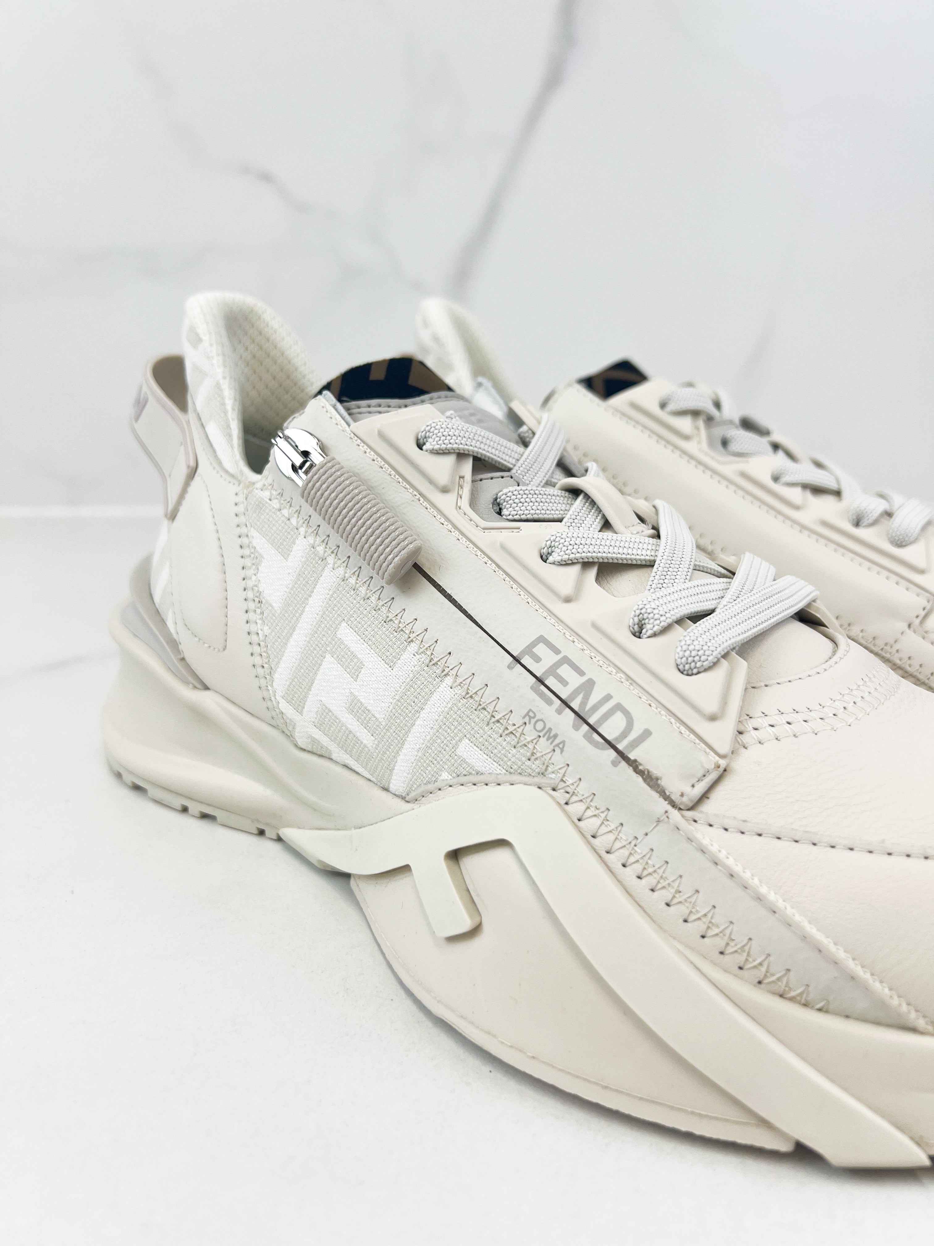 Fendi White Flow Sneaker Size 40