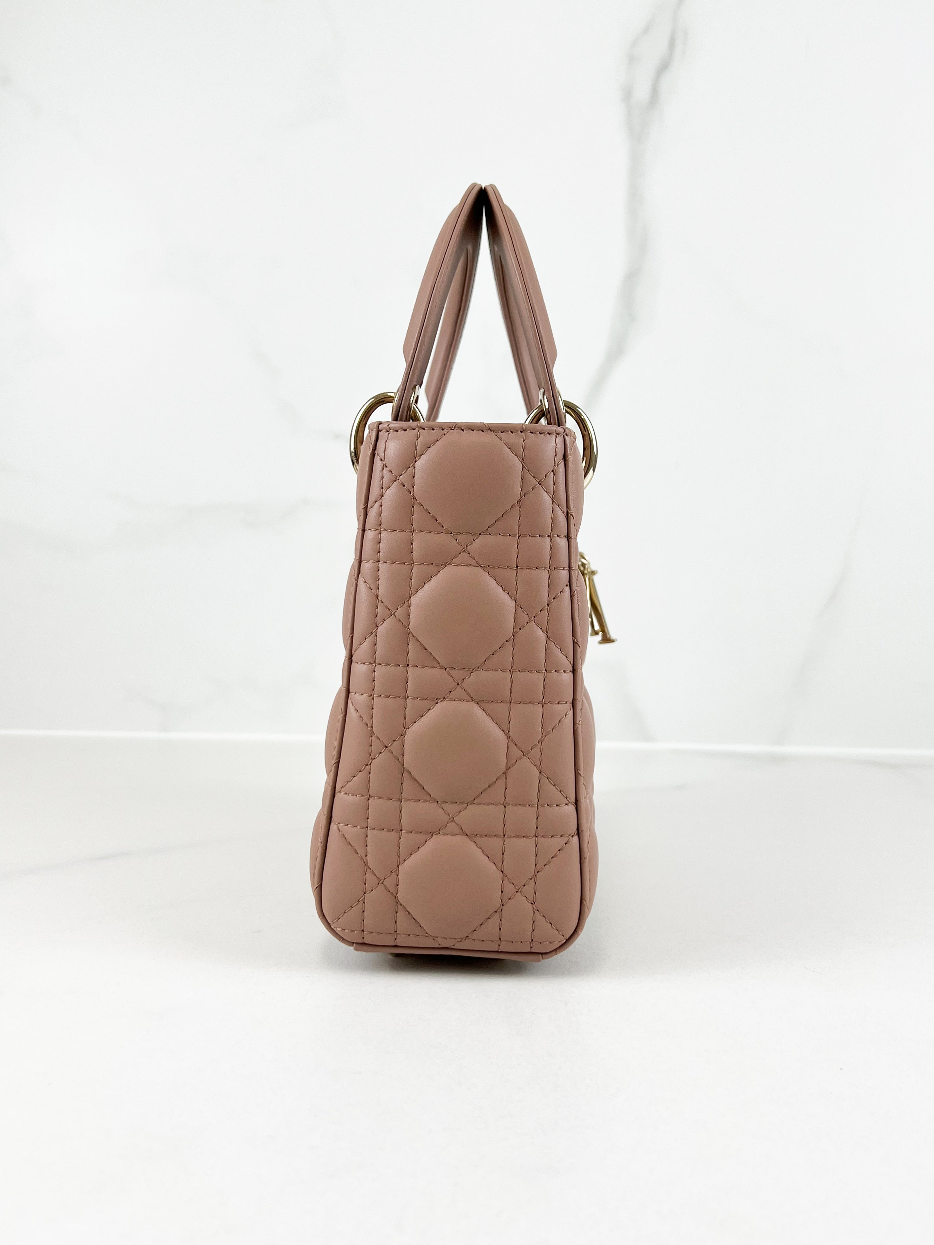 Christian Dior Small Lady Dior In Blush Cannage