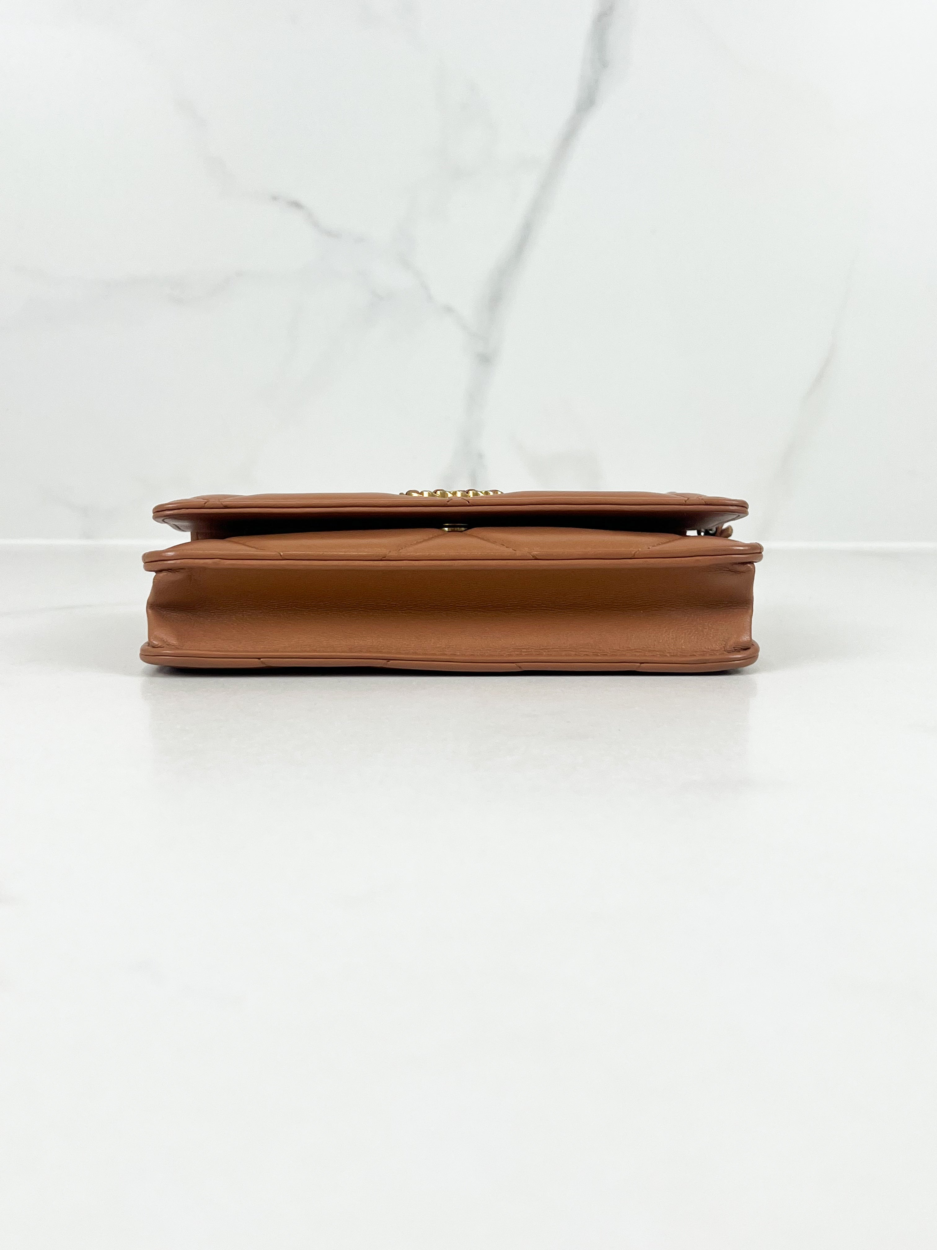 Chanel 19 Wallet on Chain in Beige Calfskin Leather