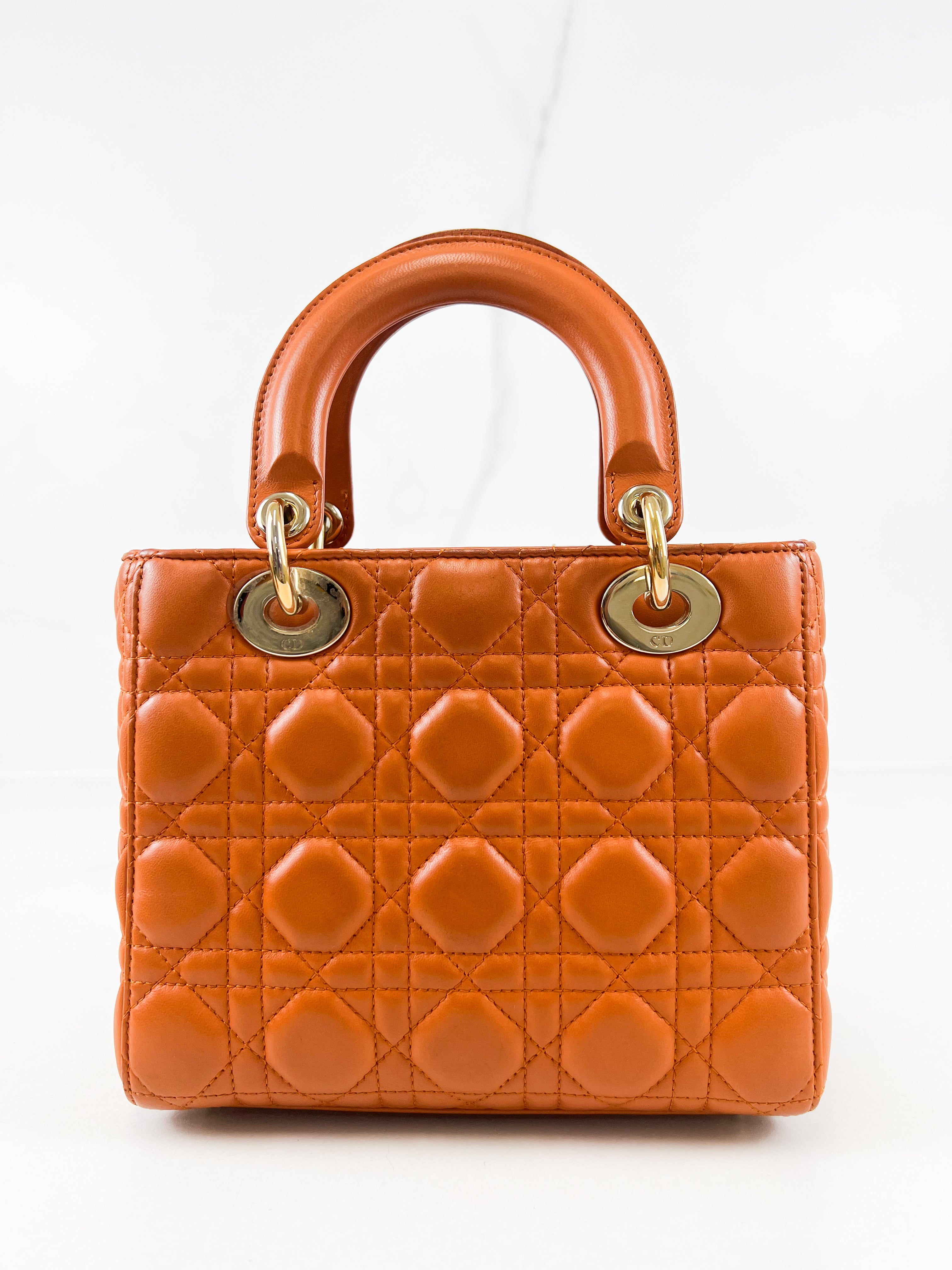 Christian Dior Small Lady Dior In Amber