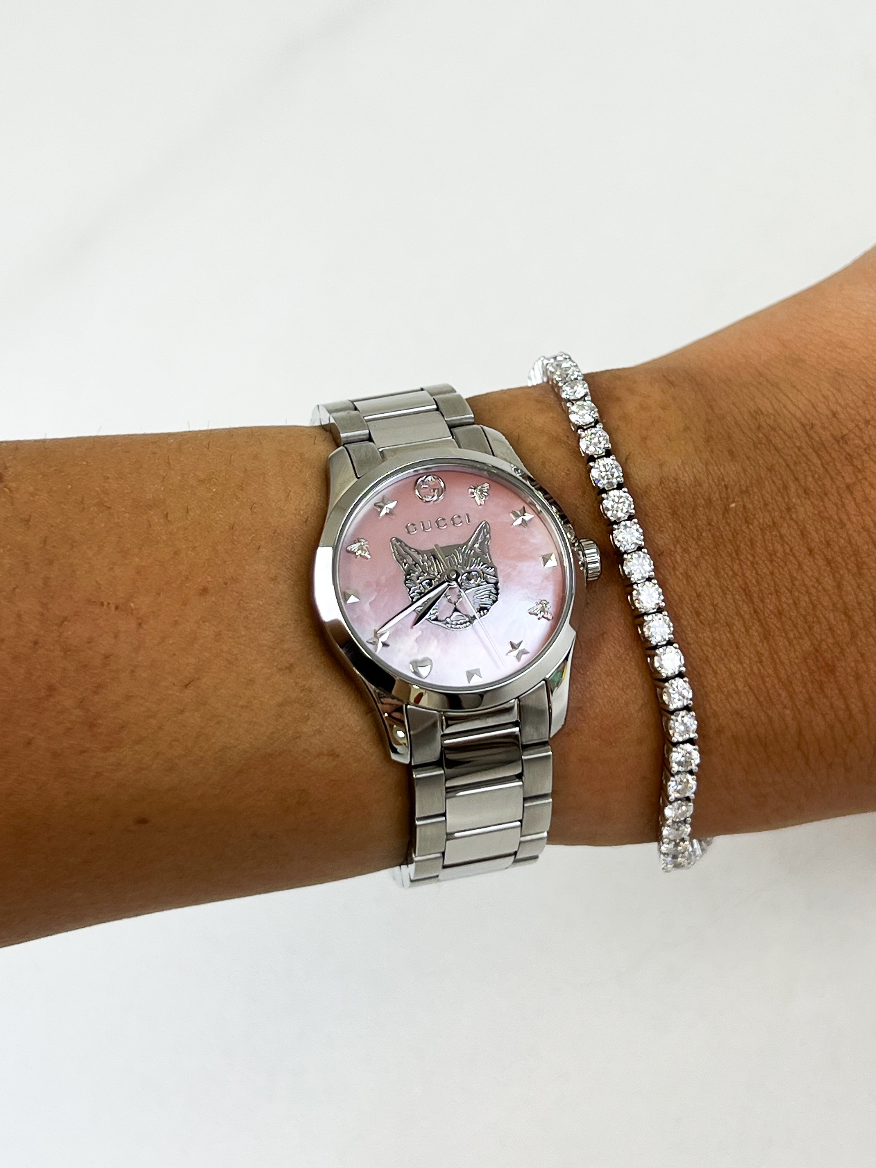 Gucci Pink Dial Timeless Watch 27mm