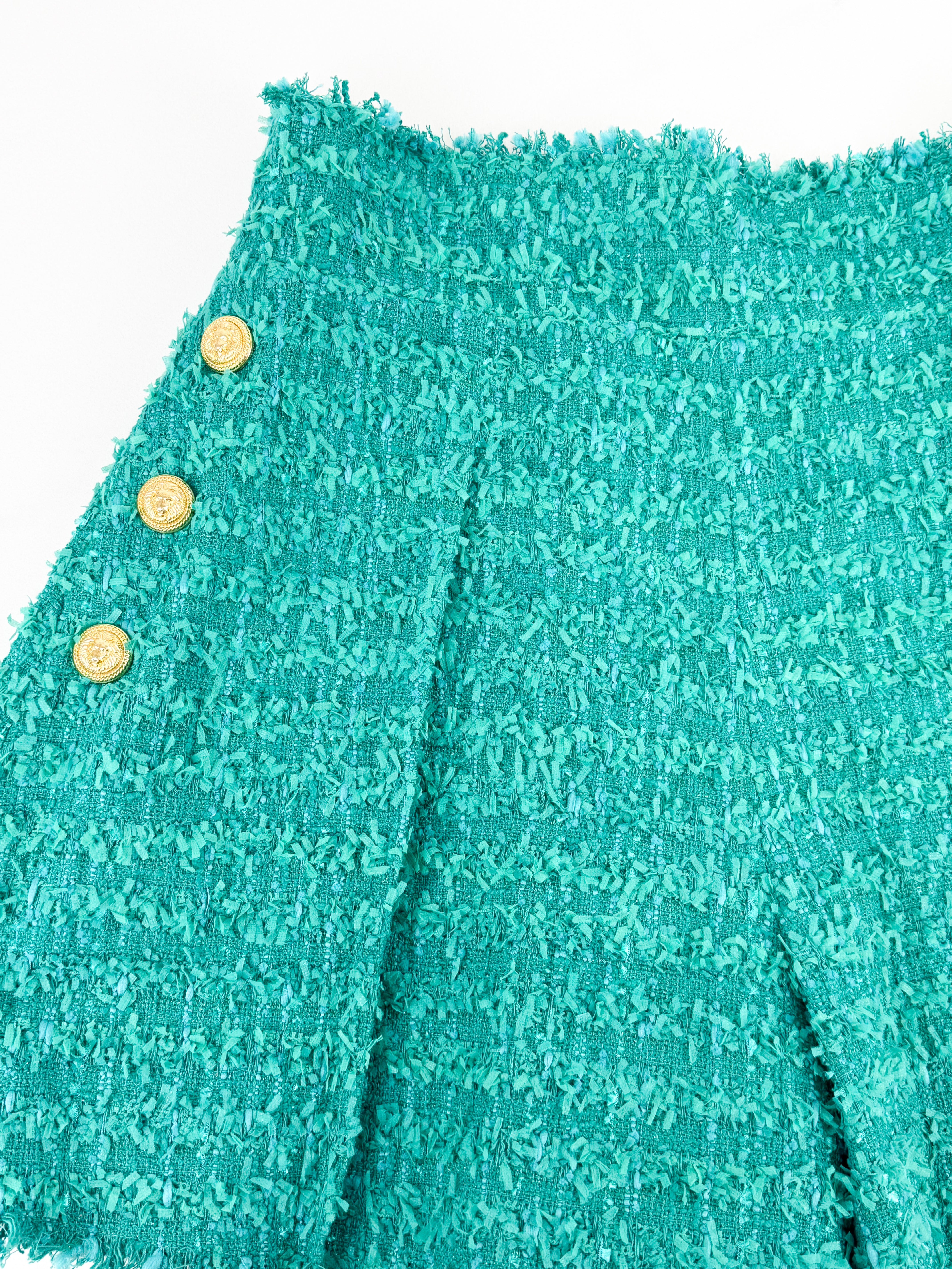 Balmain Teal Button Embellished Set Size 42