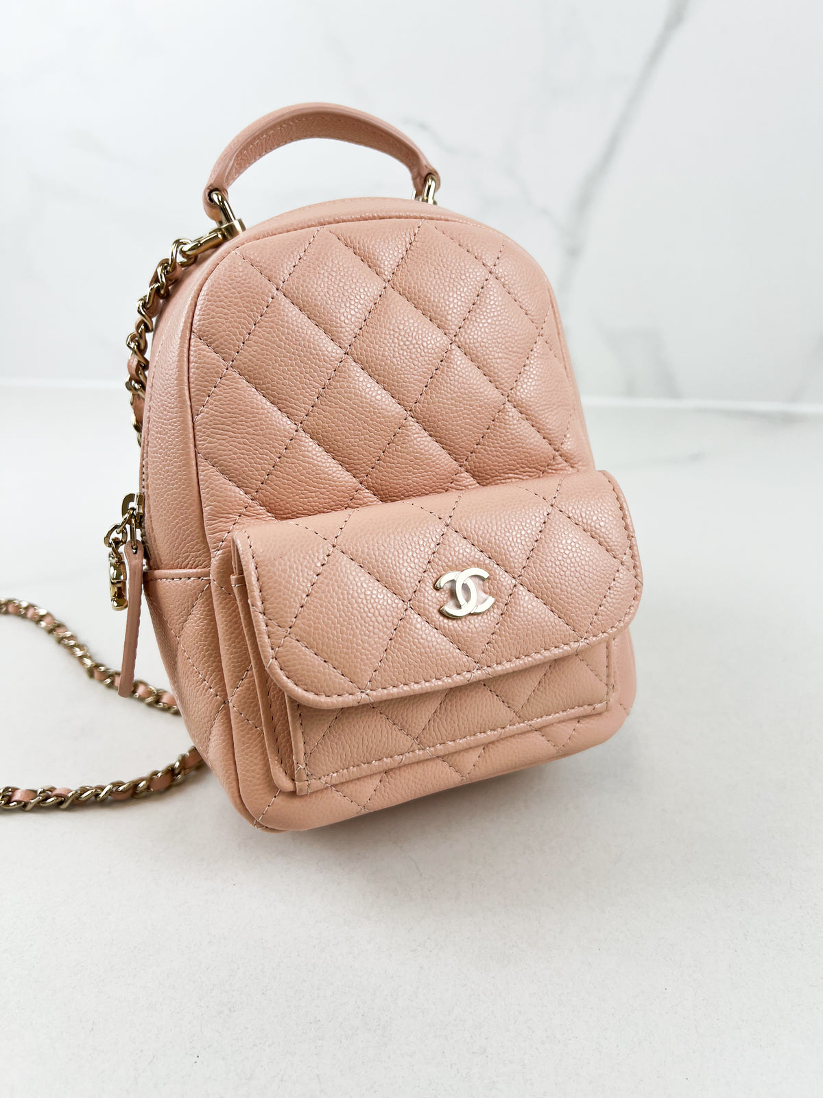 Chanel 24C Mini Backpack in Pink Caviar Leather