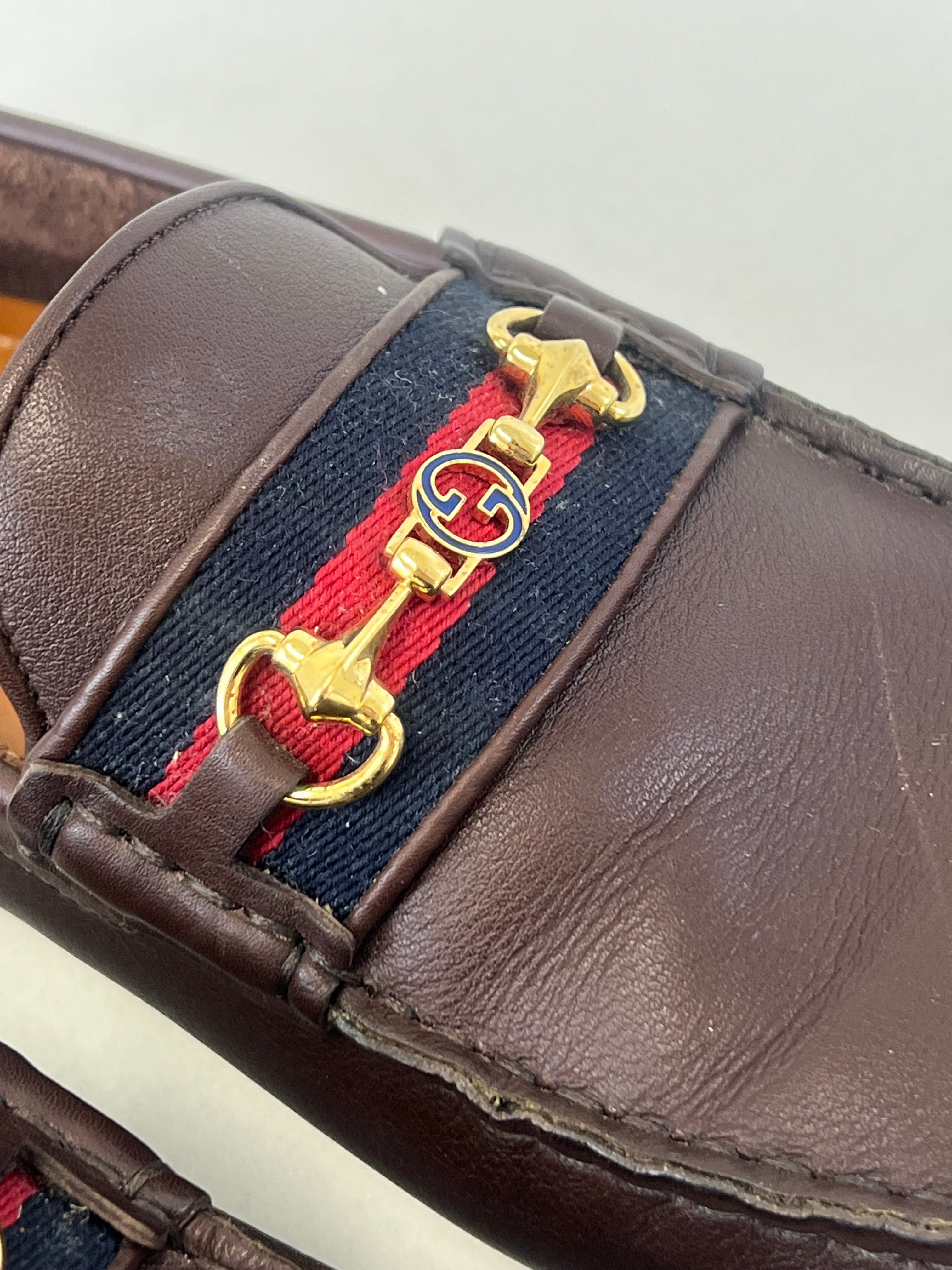 Gucci Burgundy Leather Horsebit Loafer Size 9.5