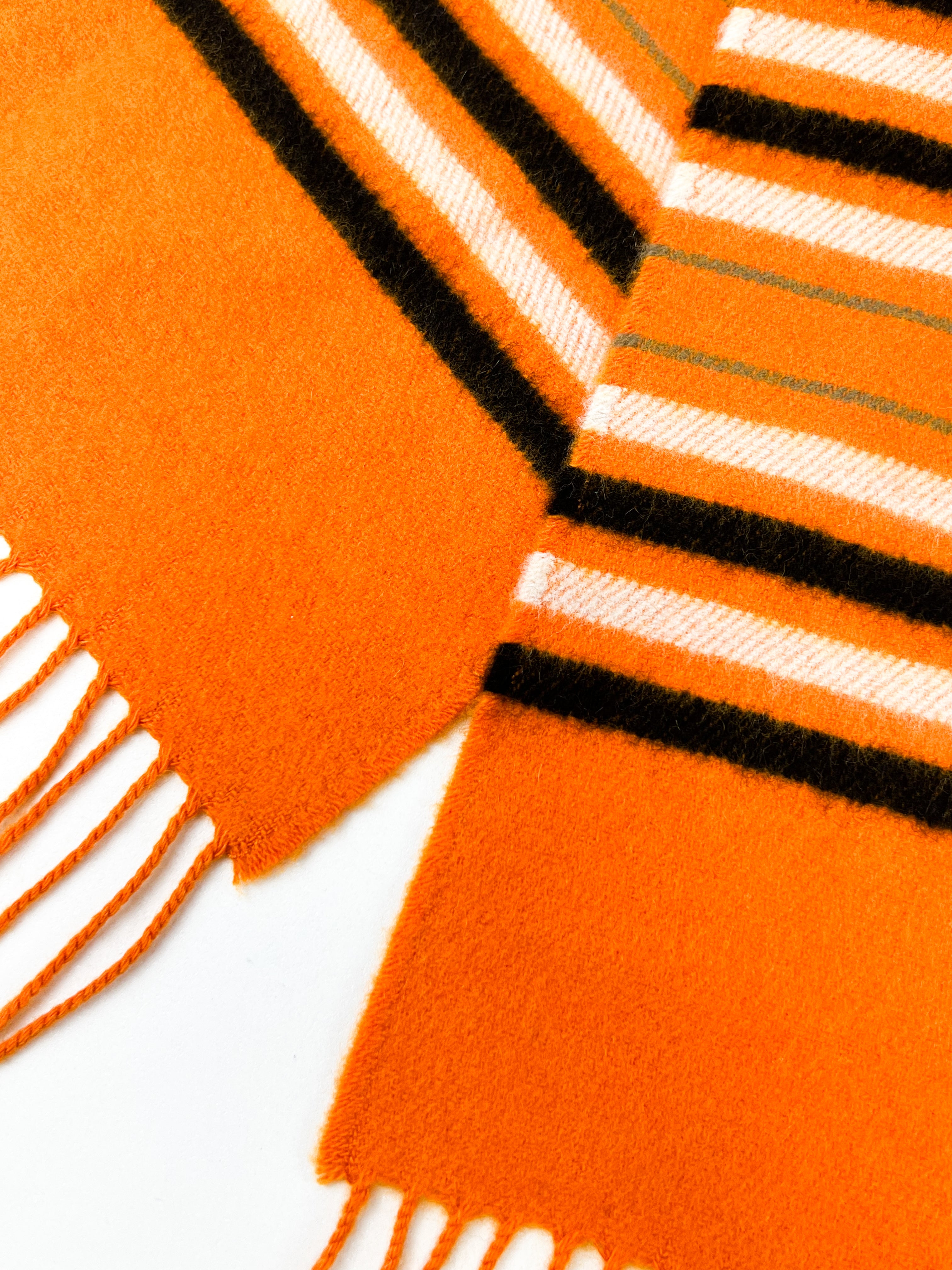 Hermes Orange 100% Cashmere Scarf
