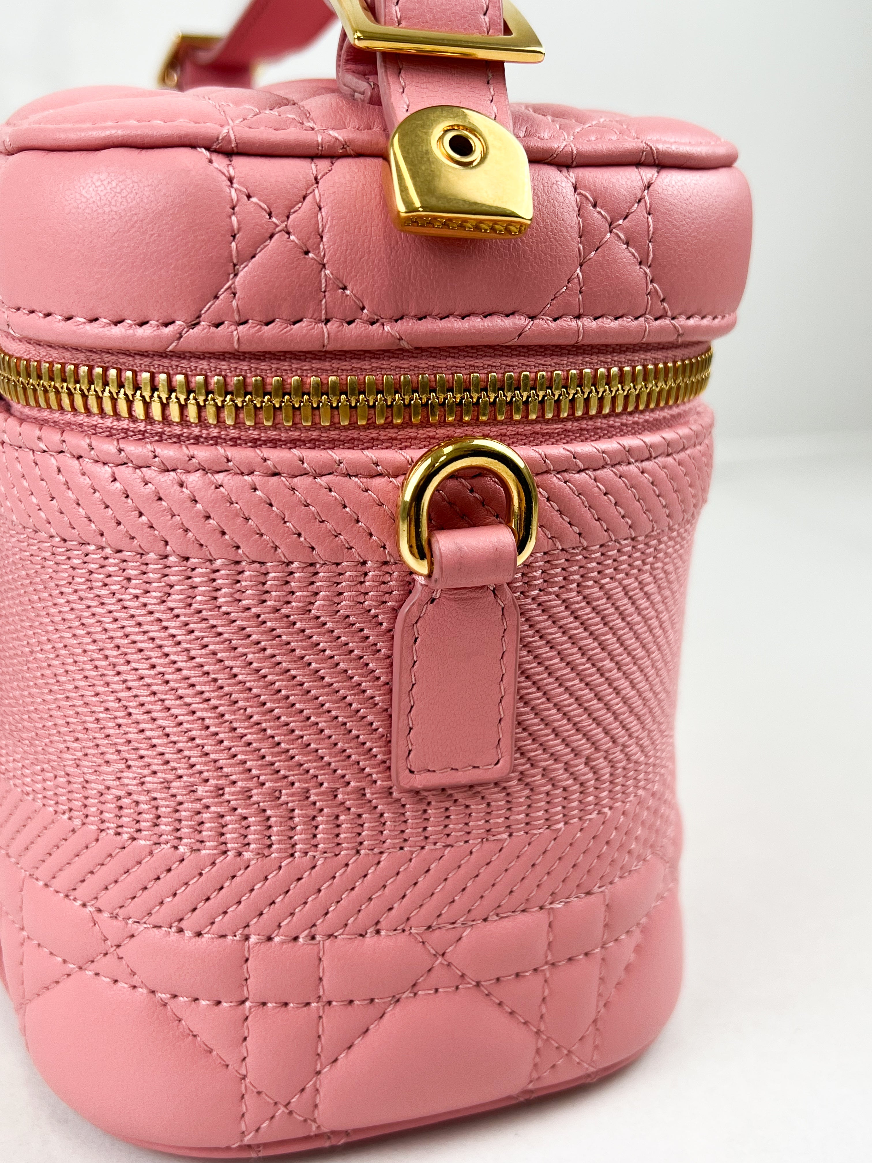 Christian Dior Travel Vanity Case in Pink Cannage Lambskin