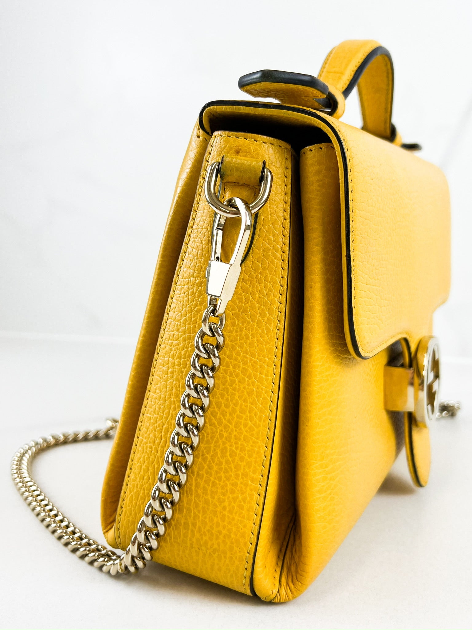 Gucci GG Yellow Top Handle with SHW - add interior pic on work phone