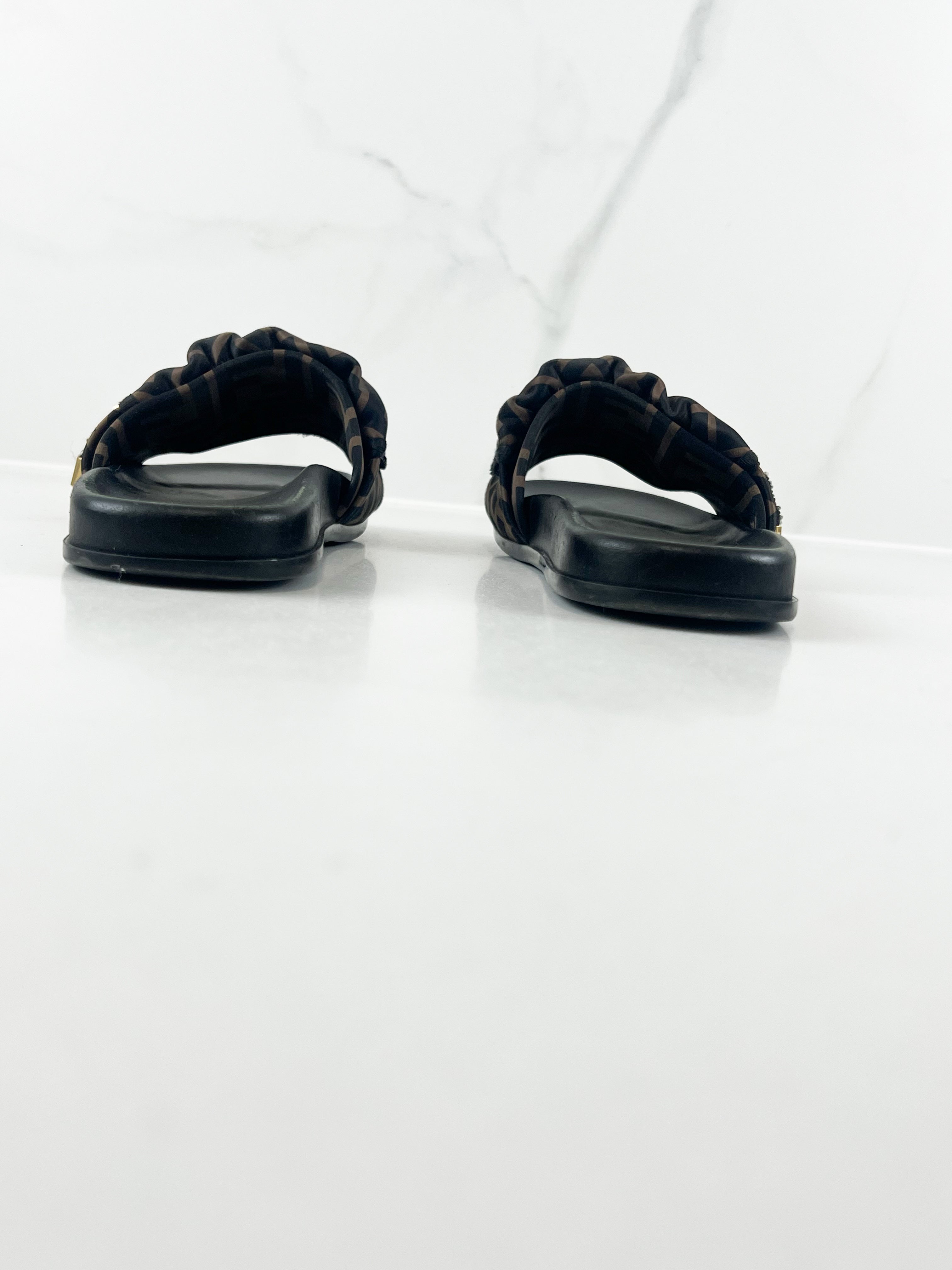 Fendi FF Satin Slides Size 39