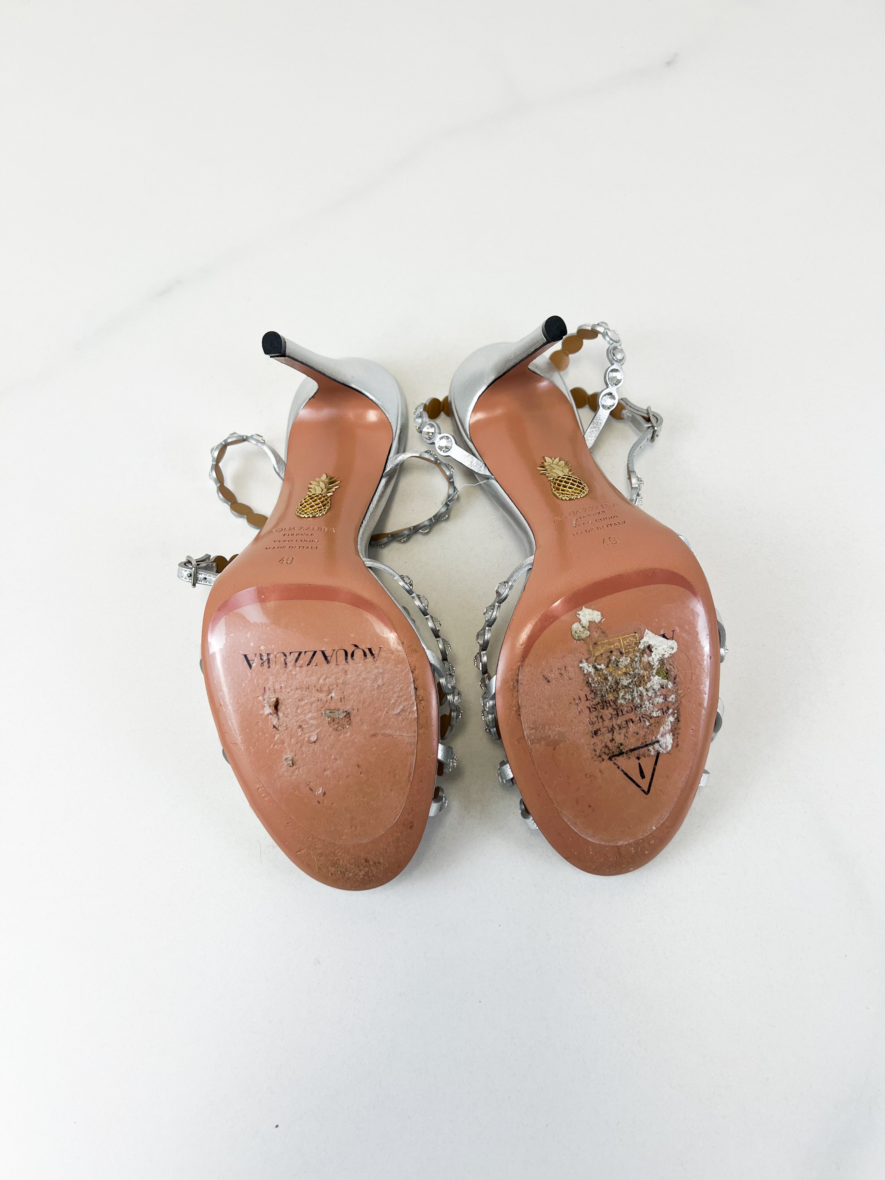 Aquazzura Tequilla 105 Embellished Slingback Pumps Size 40