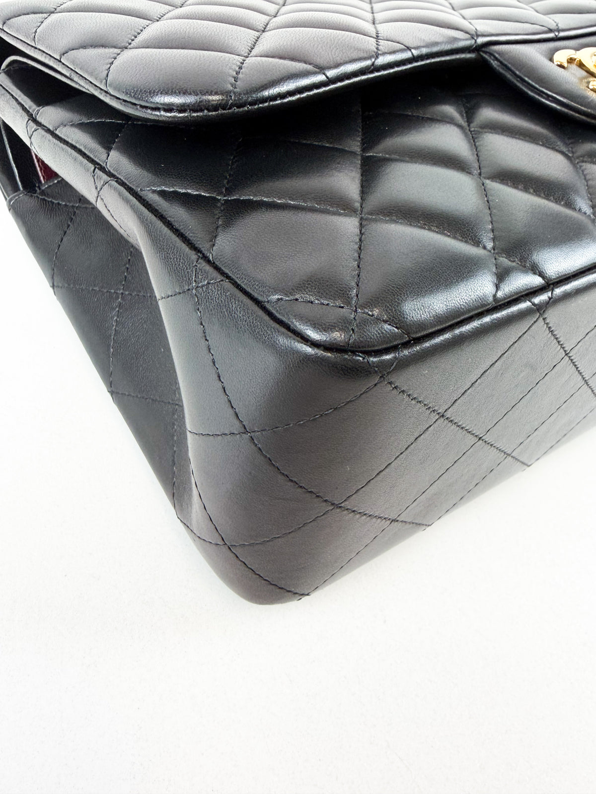 Chanel Jumbo Black Classic Double Flap Calfskin Shoulder Bag with GHW