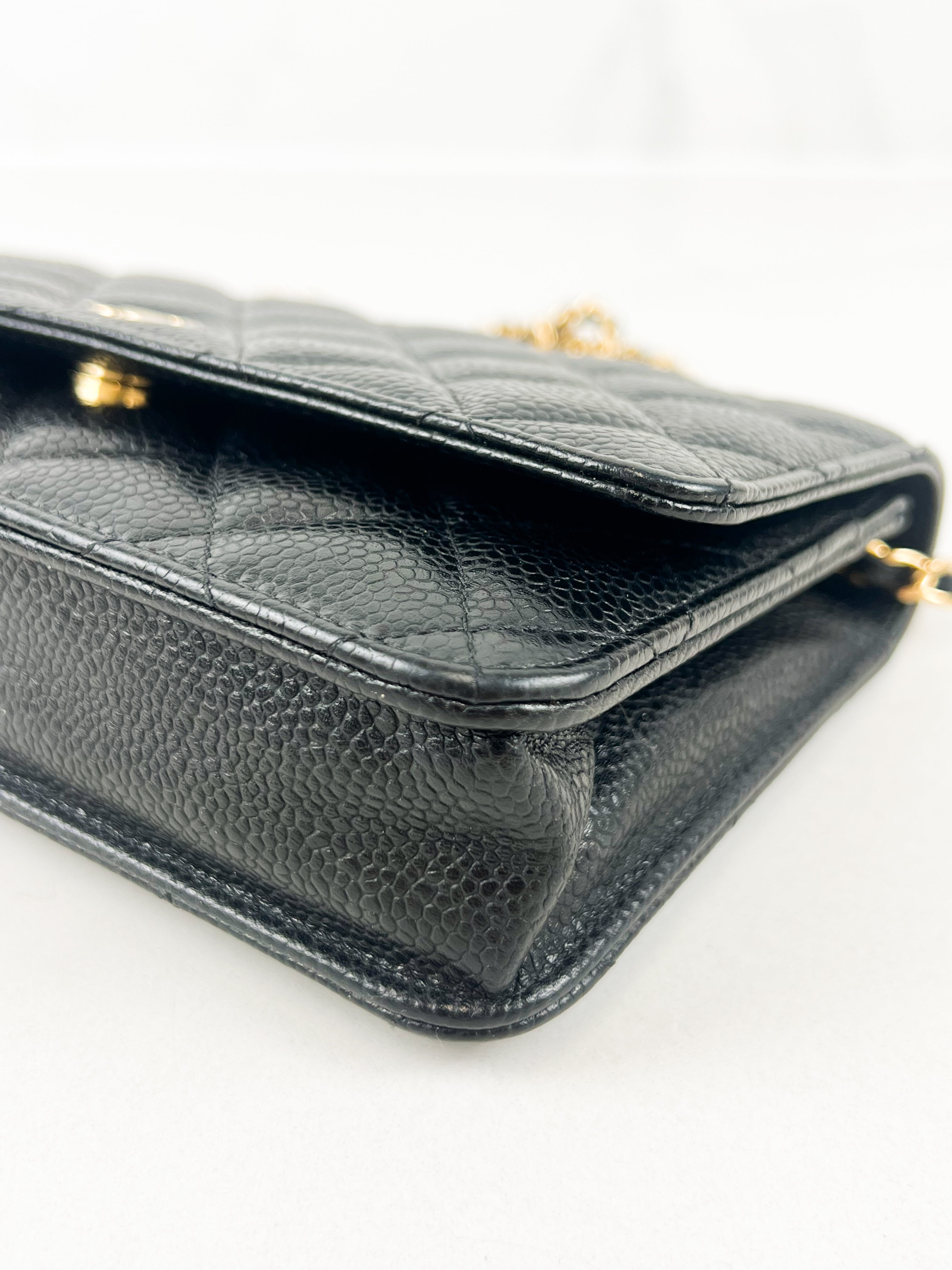 Chanel Black Classic Caviar CC WOC with GHW