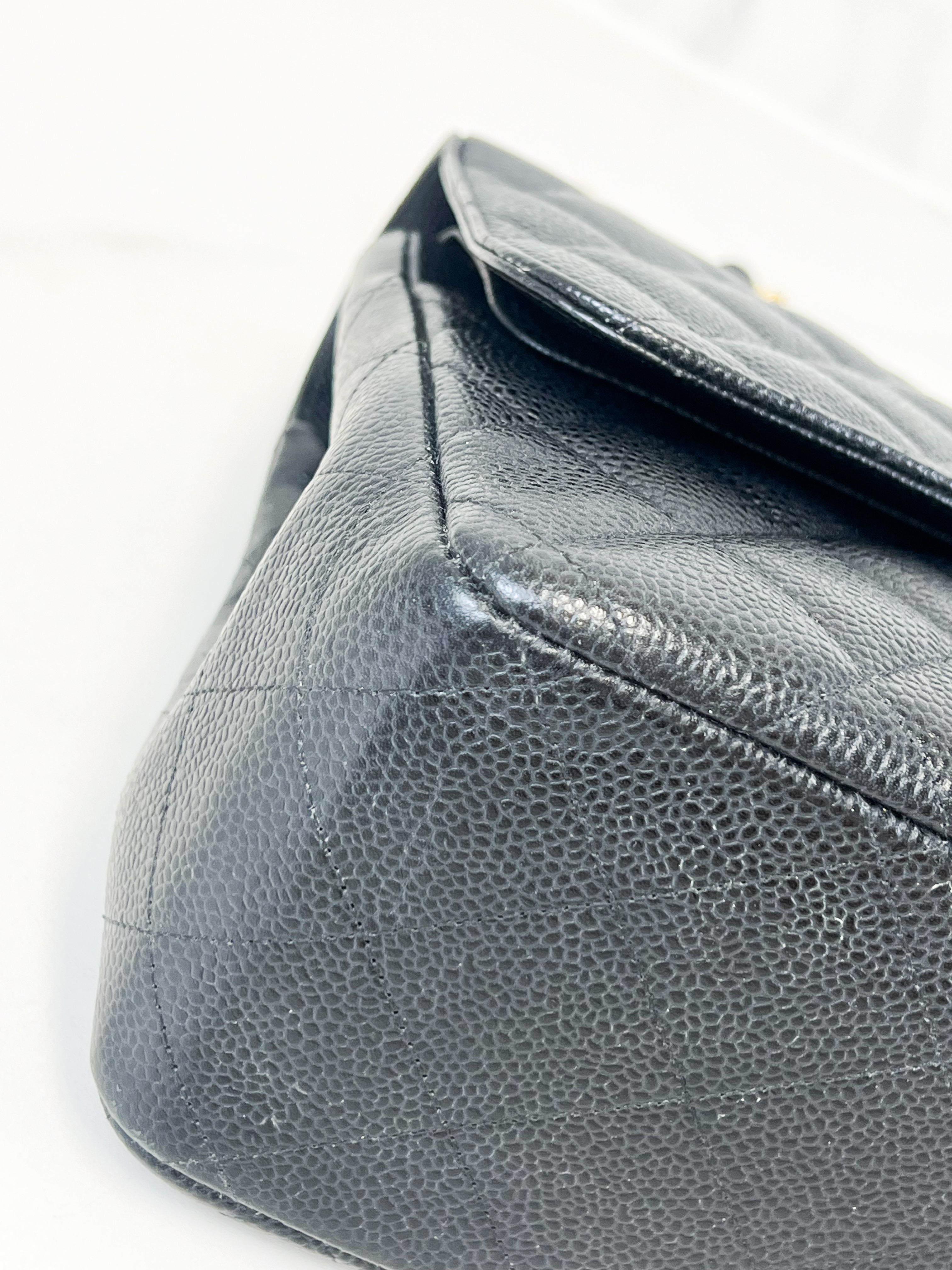 Chanel Classic Jumbo Double Flap Caviar Shoulder Bag GHW
