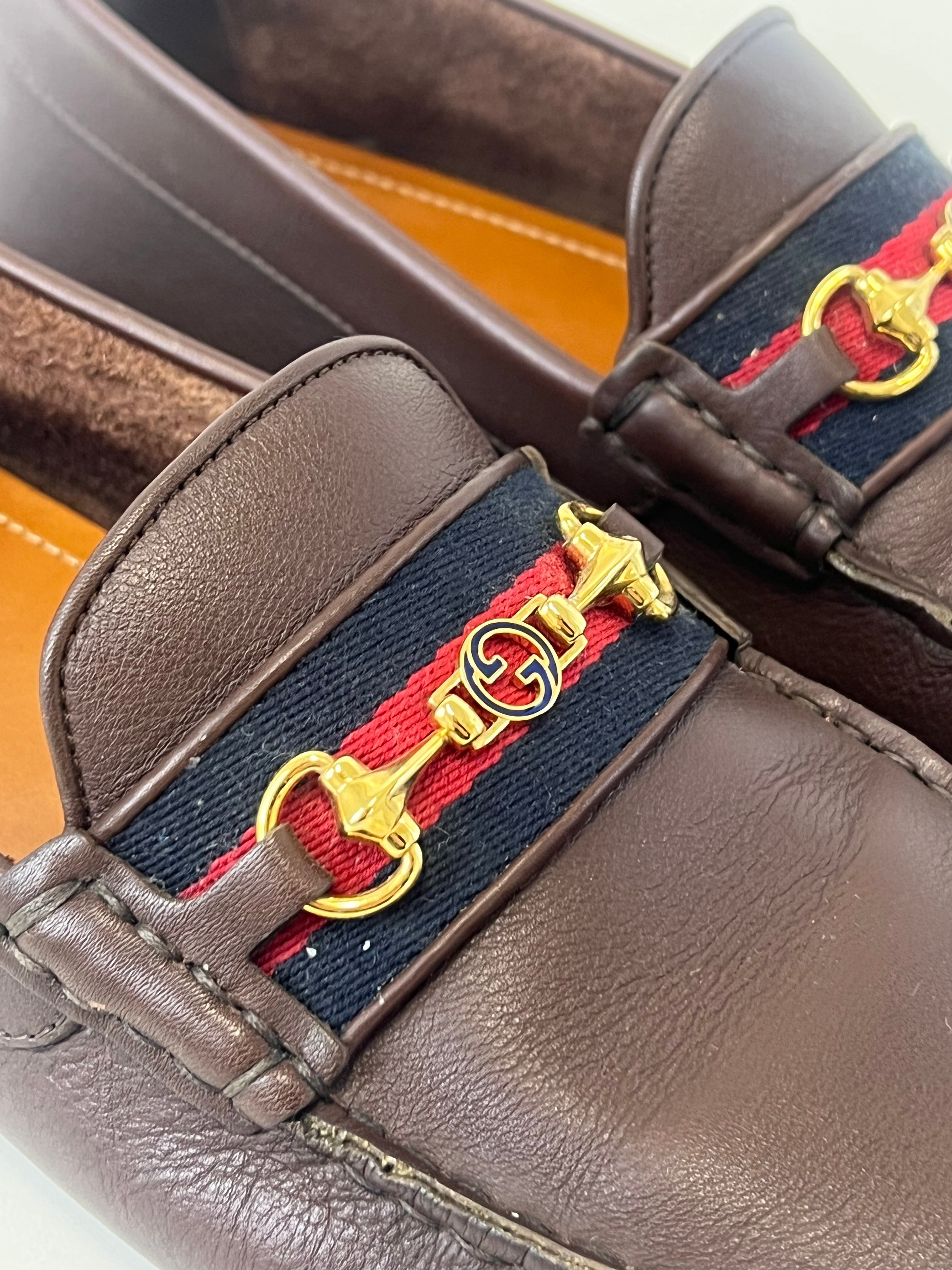 Gucci Burgundy Leather Horsebit Loafer Size 9.5