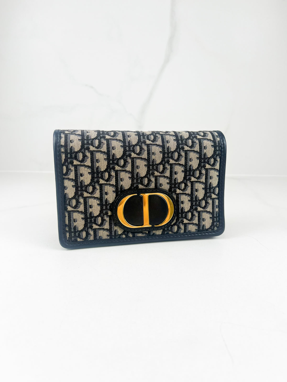 Christian Dior 2-in-1 30 Montaigne Pouch Blue Dior Oblique Jacquard