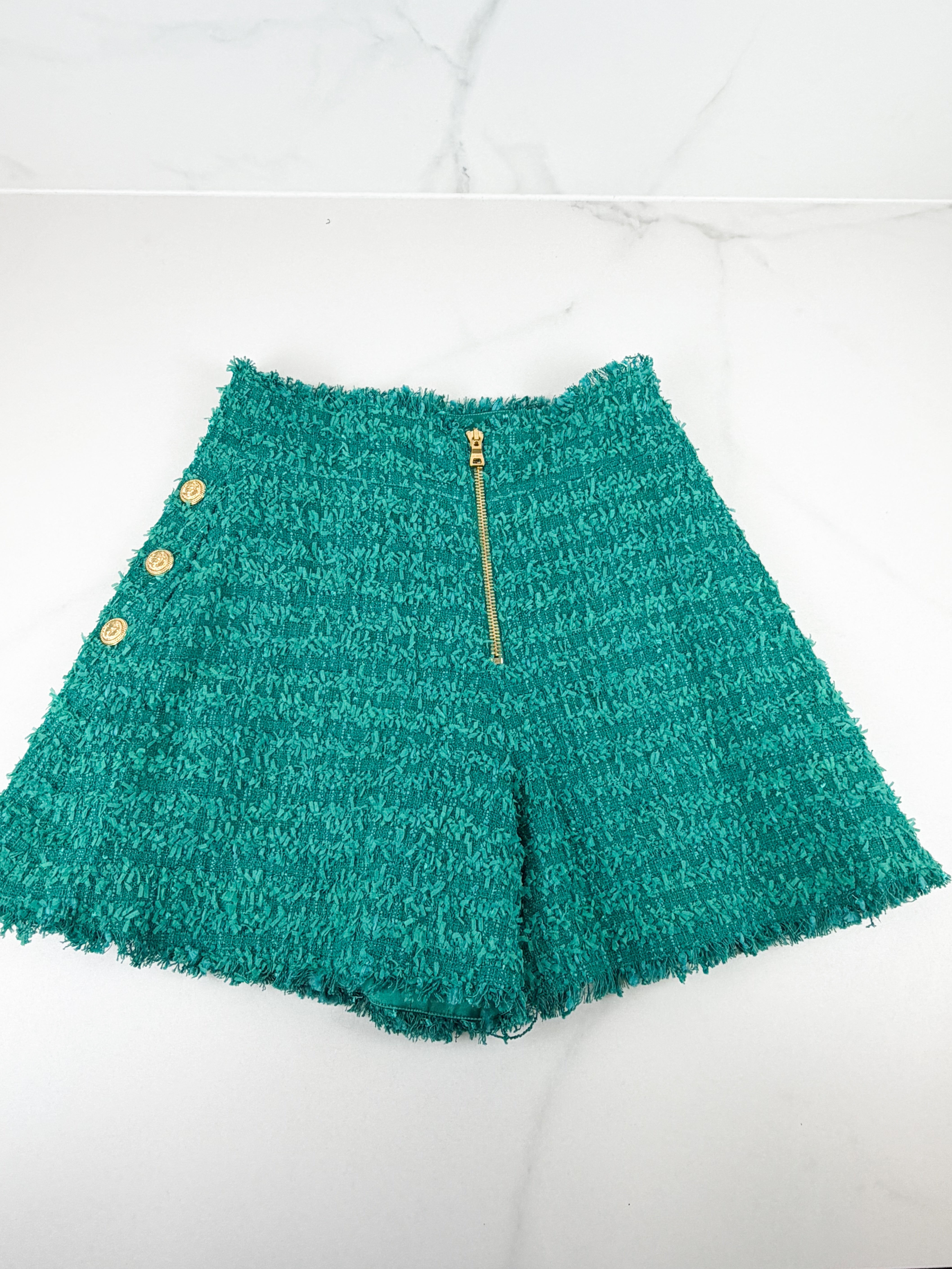Balmain Teal Button Embellished Set Size 42