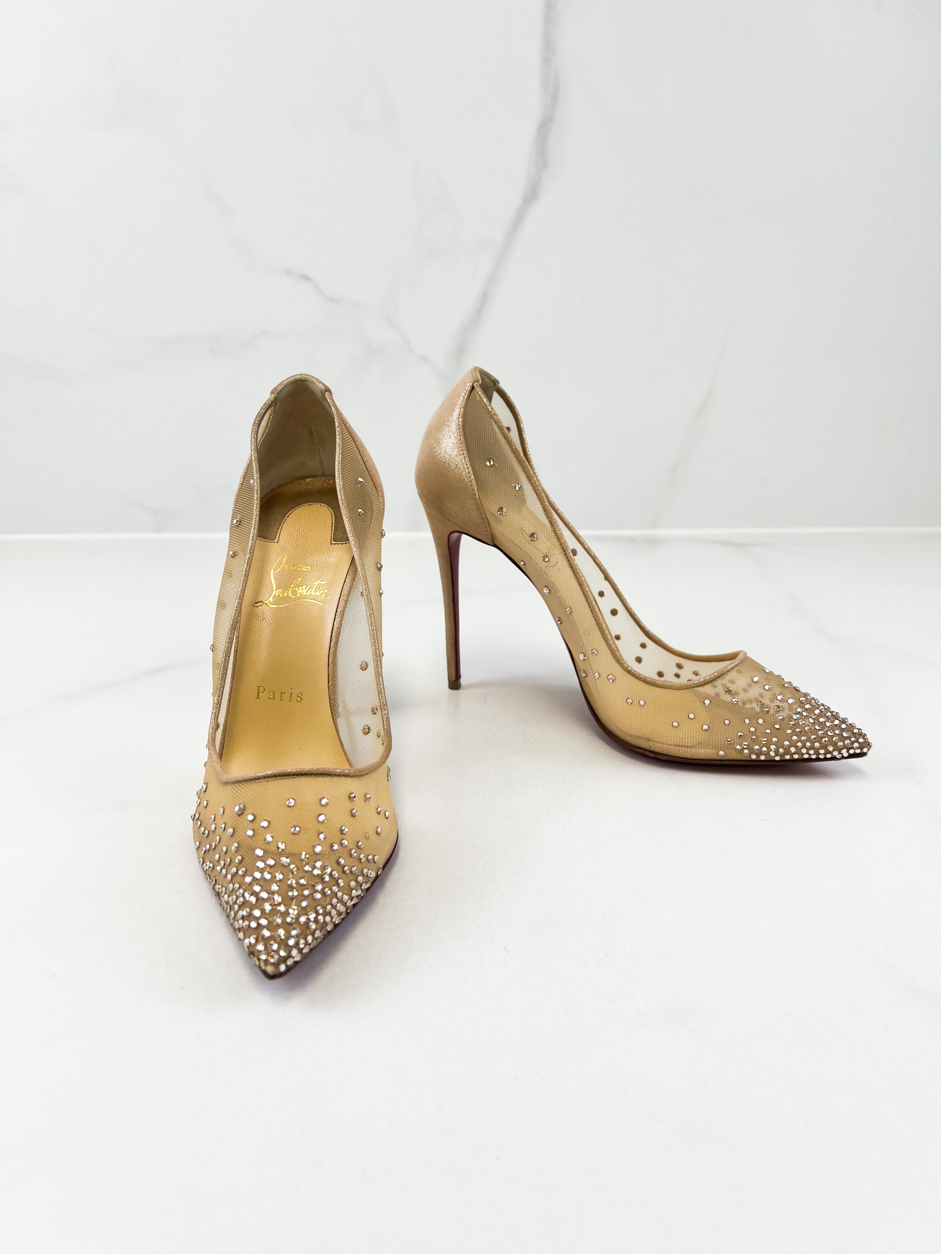 Christian Louboutin Follies Strass 100mm Size 39.5