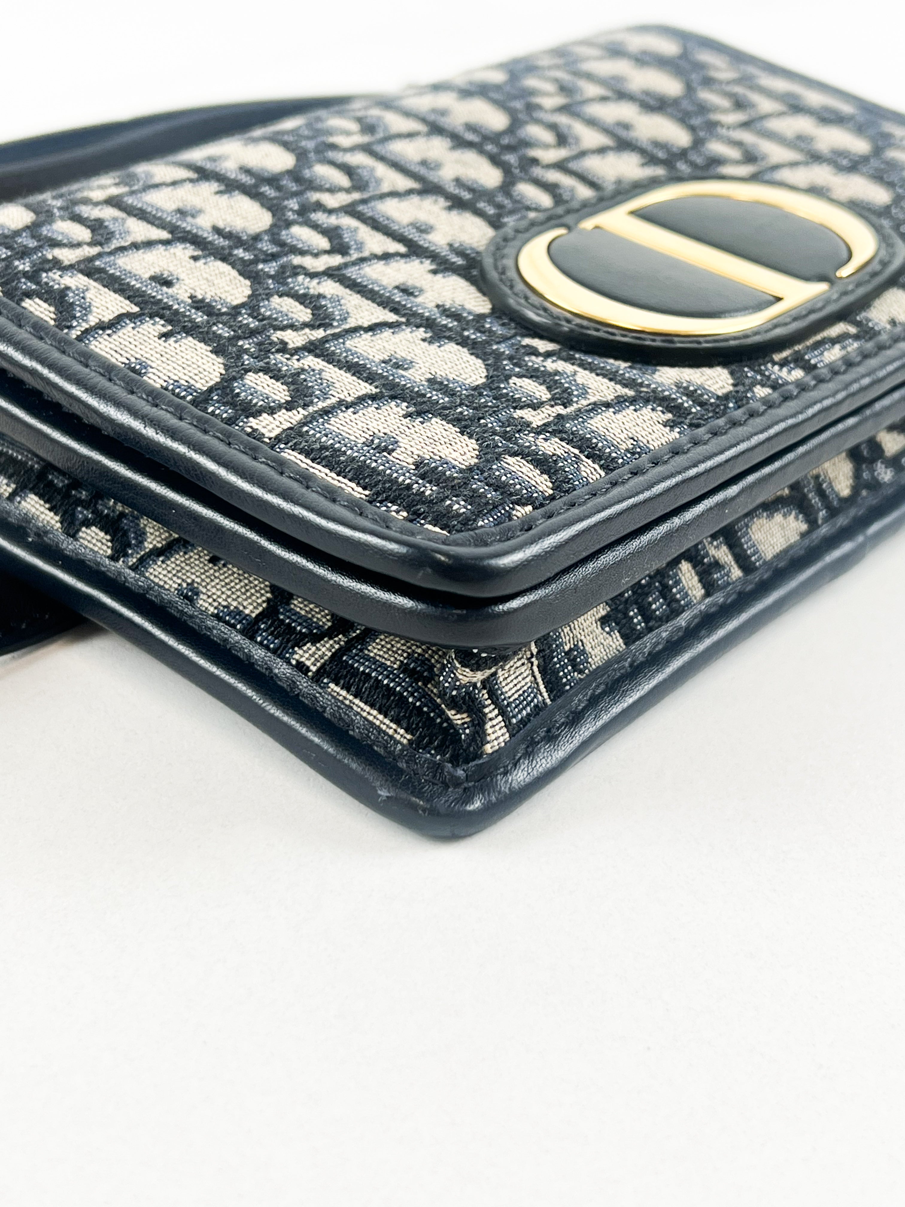 Christian Dior 2-in-1 30 Montaigne Pouch Blue Dior Oblique Jacquard