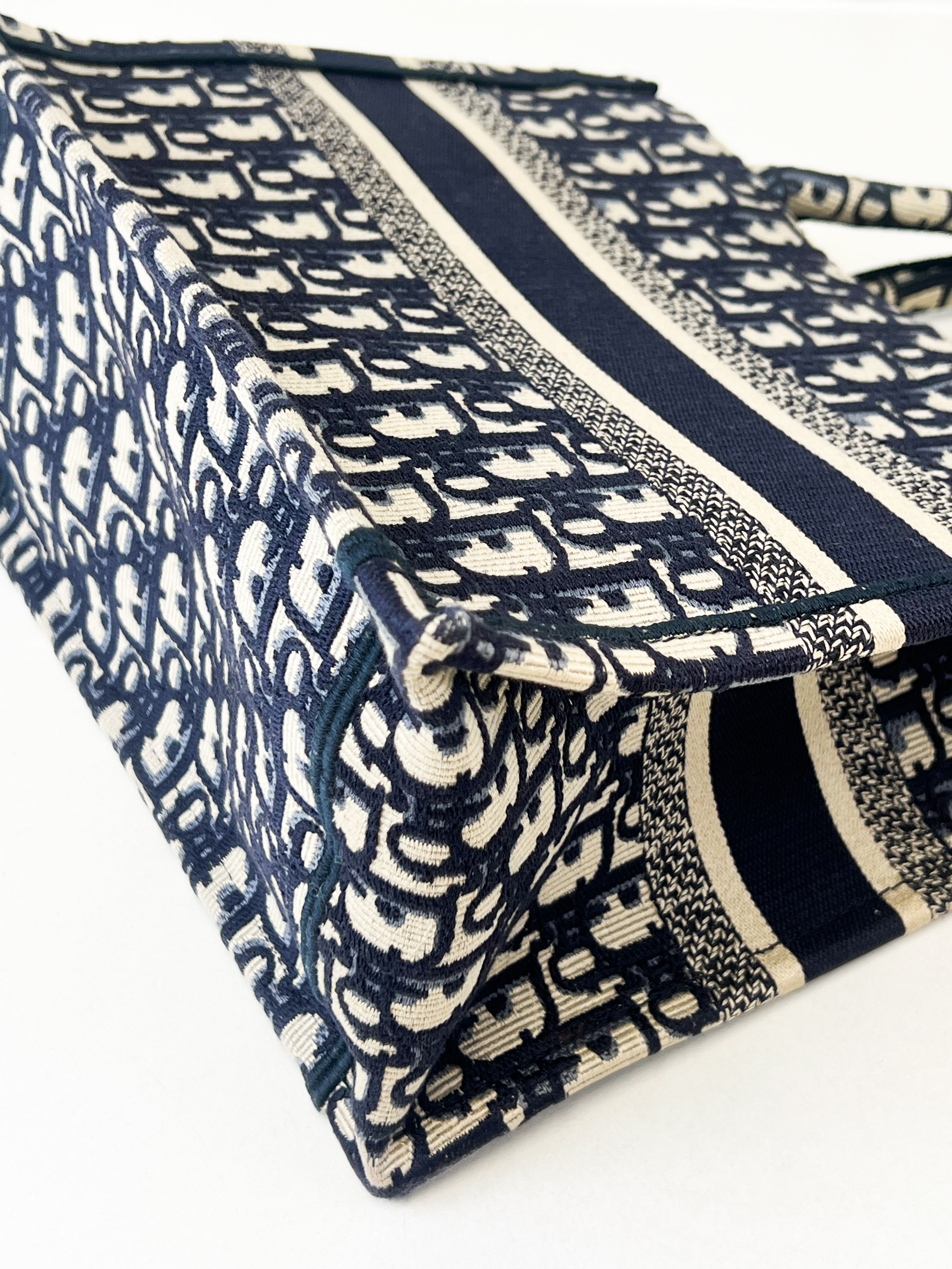 Christian Dior Small Blue Oblique Book Tote