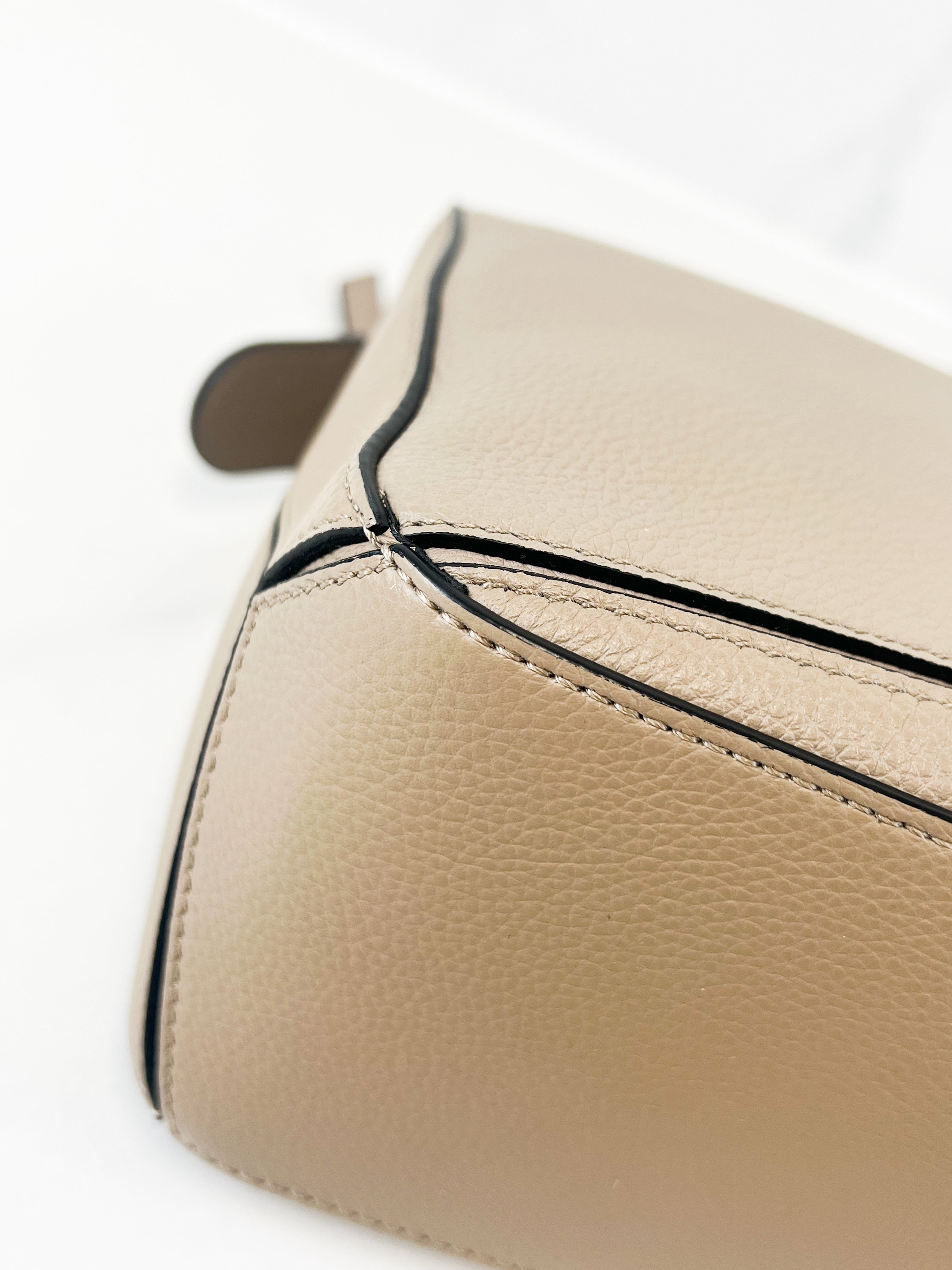 Loewe Puzzle Small Leather Shoulder Bag in Taupe