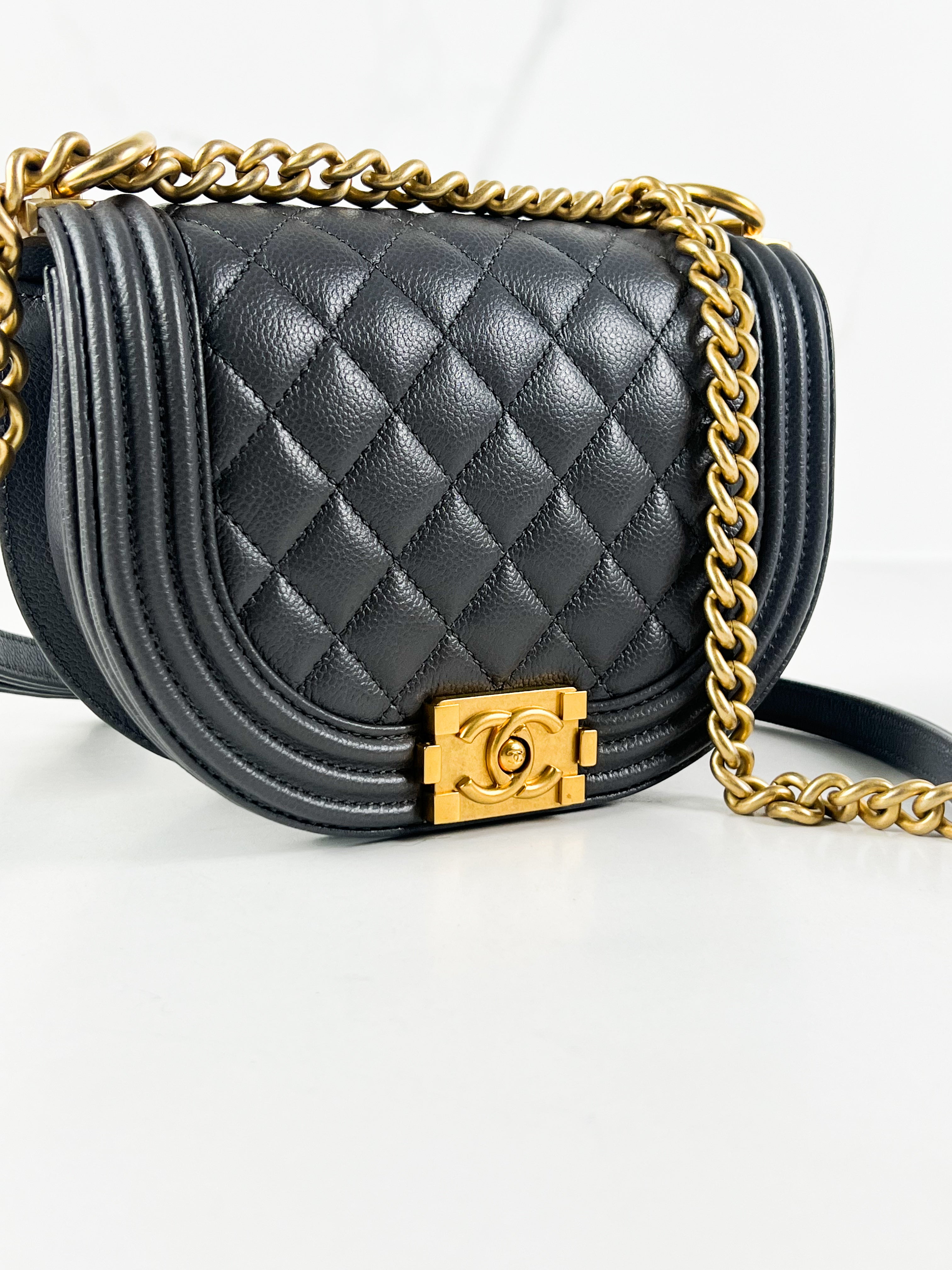 Chanel Half Moon Caviar Bag in Grey