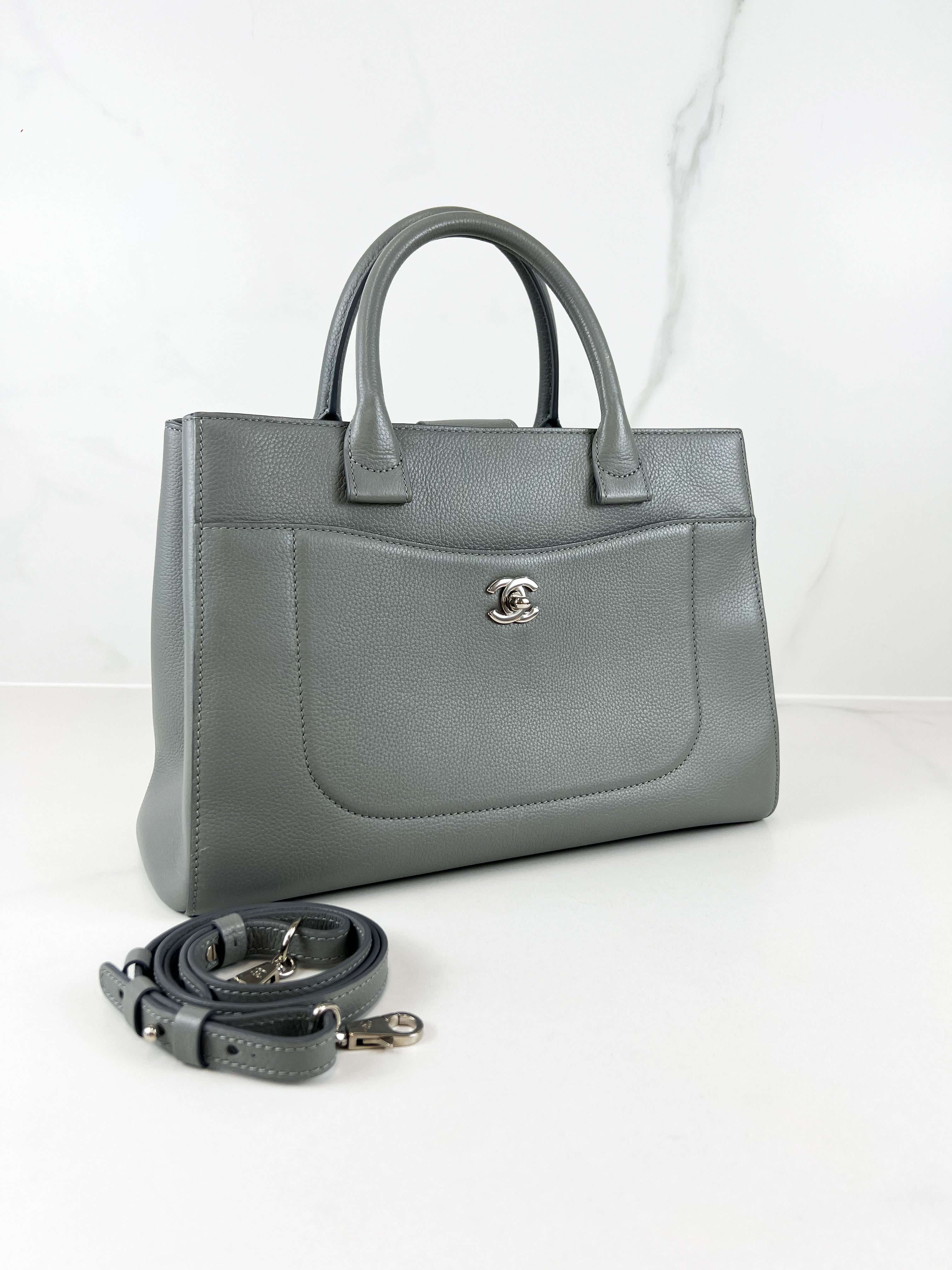 Chanel Neo Executive Tote in Grey Grained Calsfskin