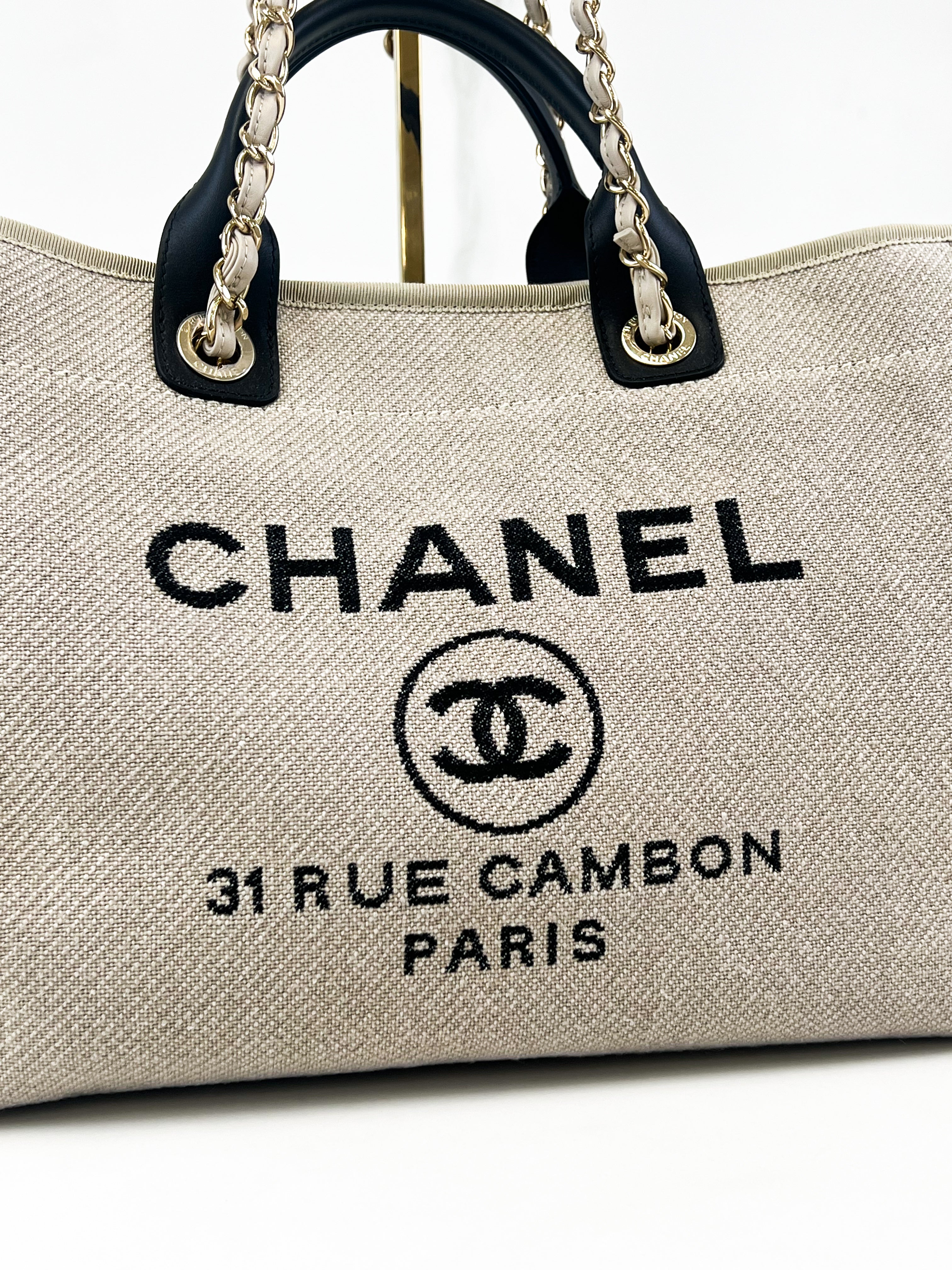 Chanel Taupe Canvas Deavuille