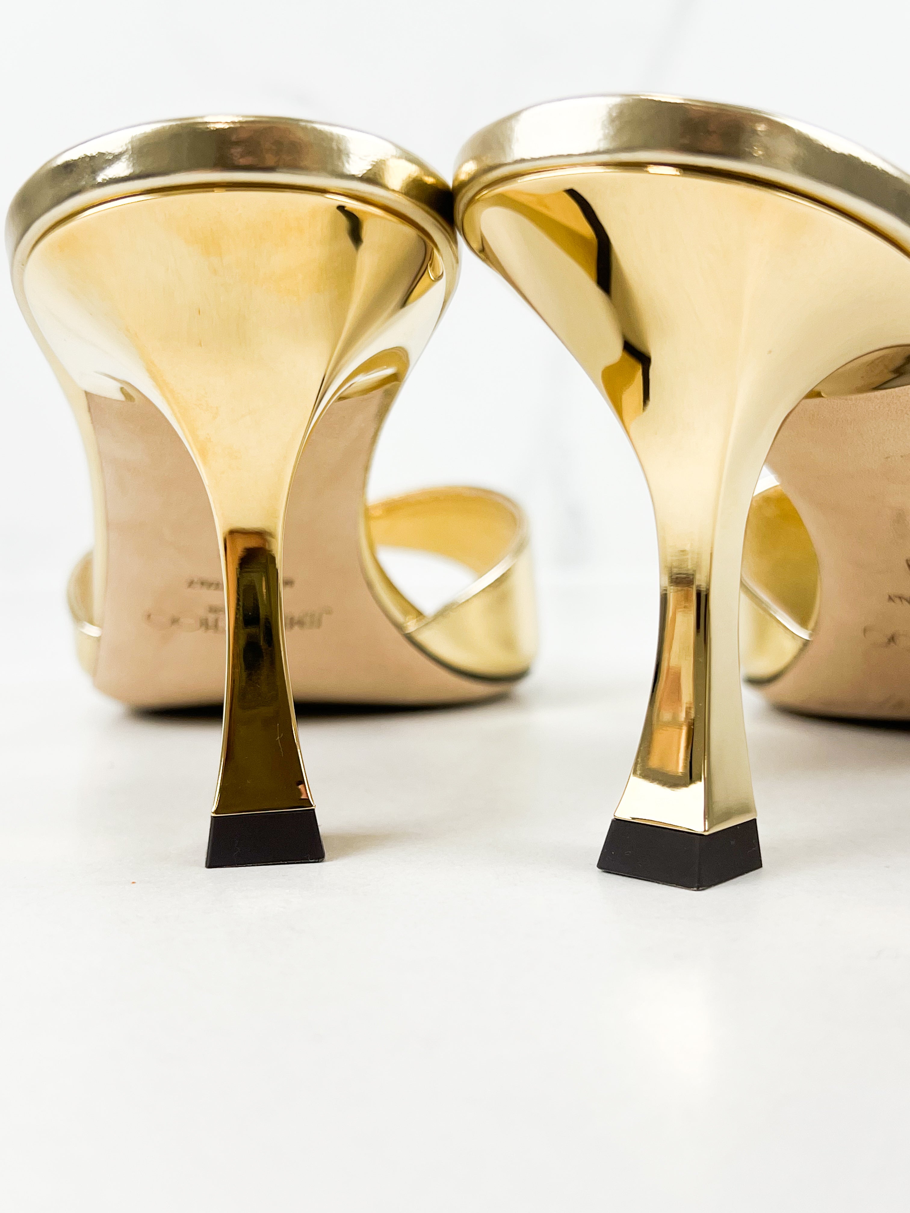 Jimmy Choo Gold Metallic Leather Sandal