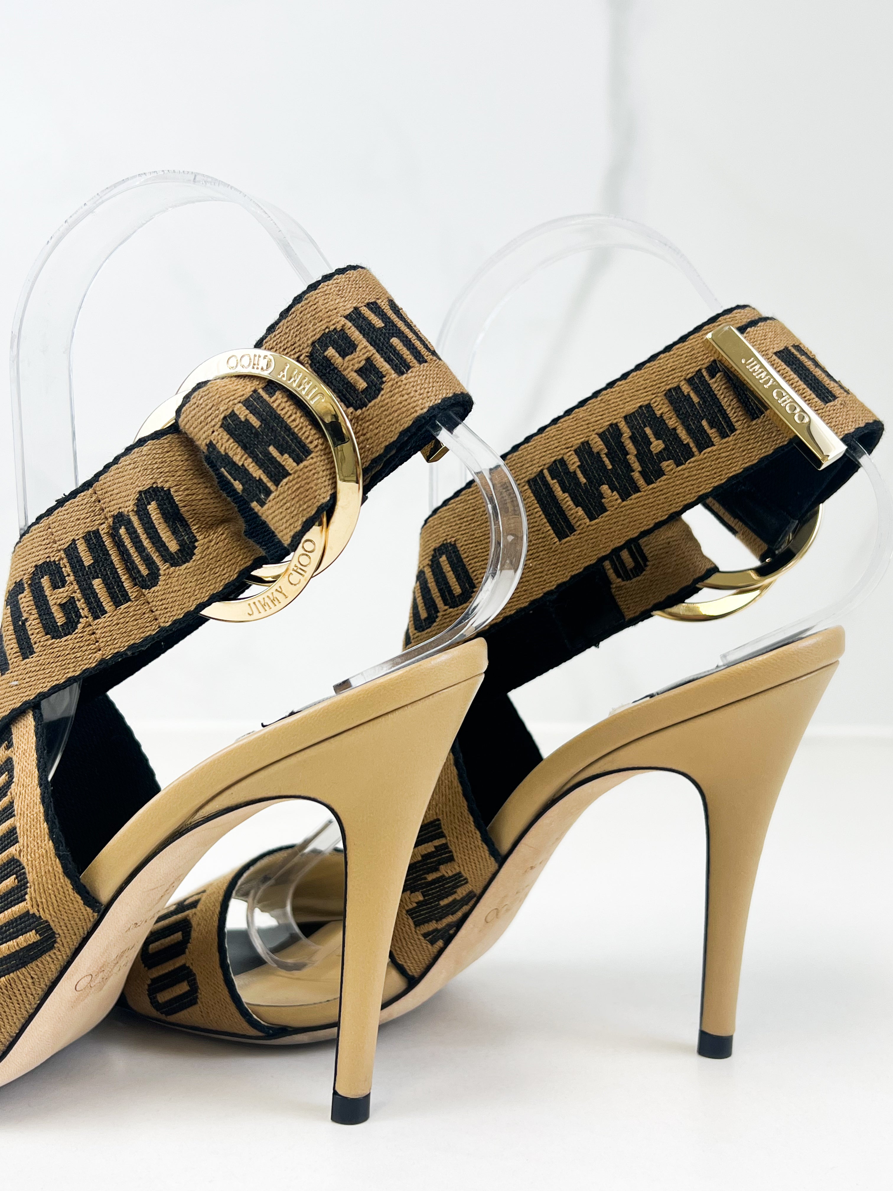 Jimmy Choo Bailey Logo 100 Sandals Size 36