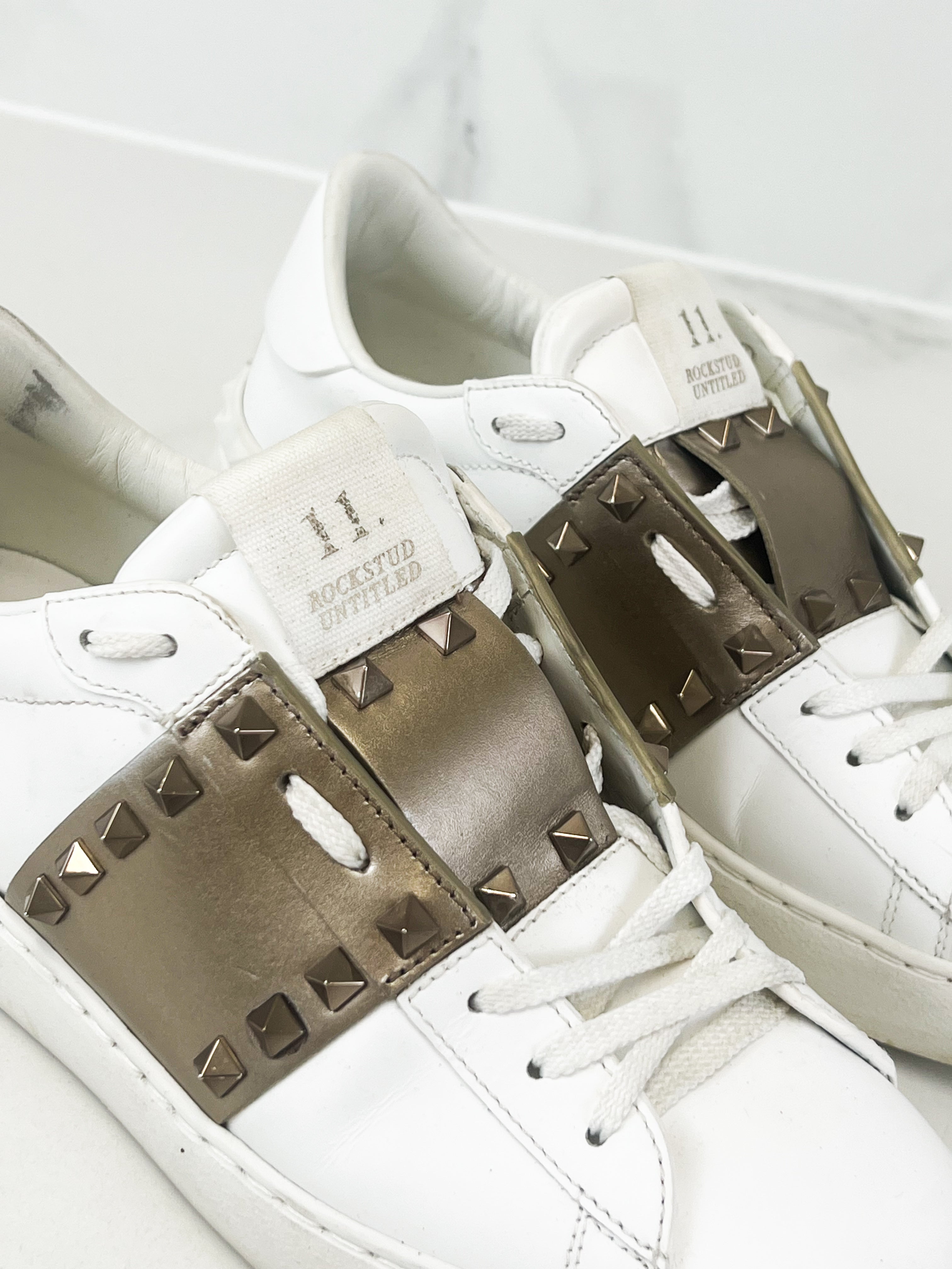 Valentino Garavani Rockstud Open Low-Top Sneaker Size 40.5