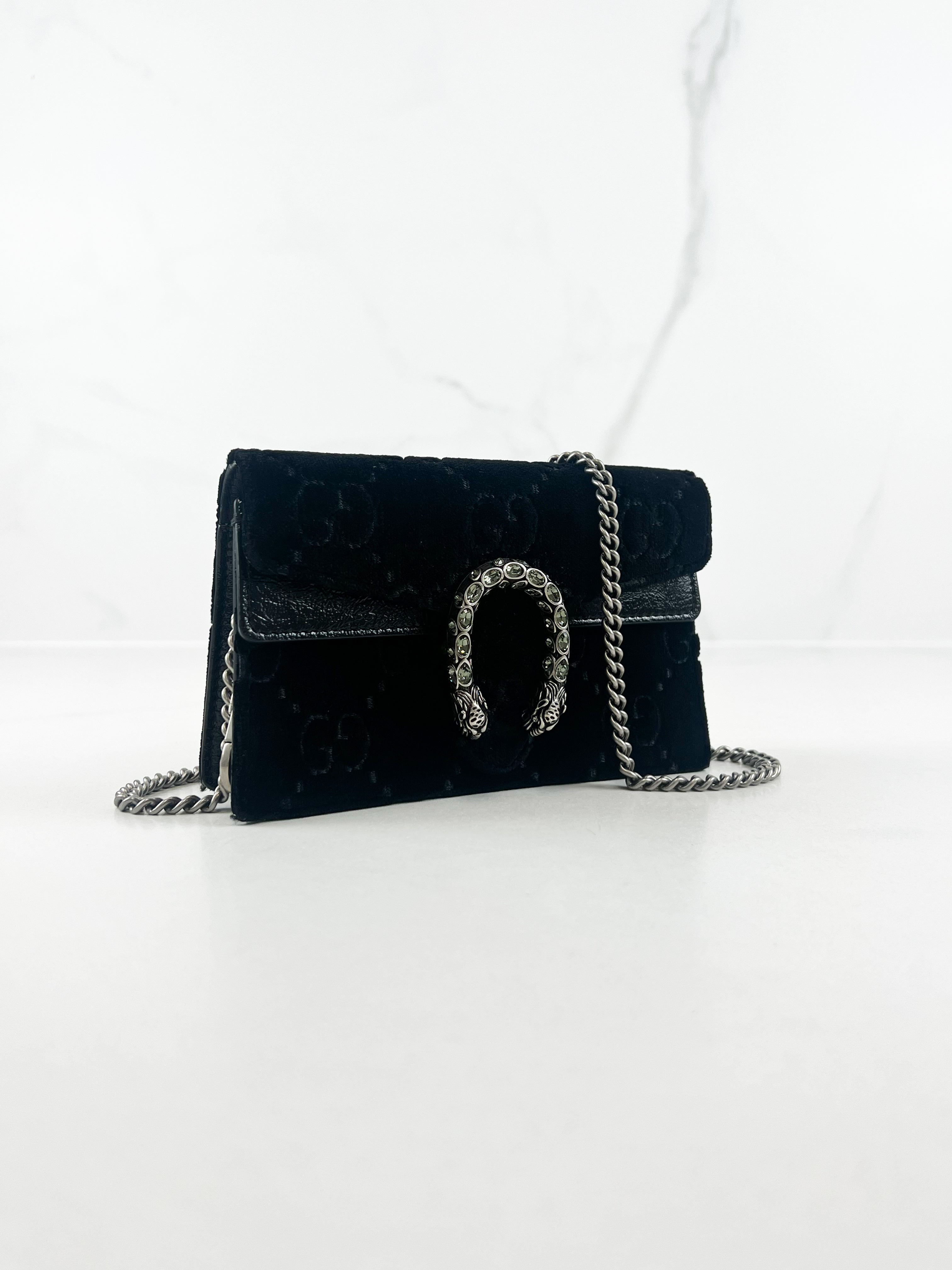Gucci GG Logo Super Mini Velvet Dionysus