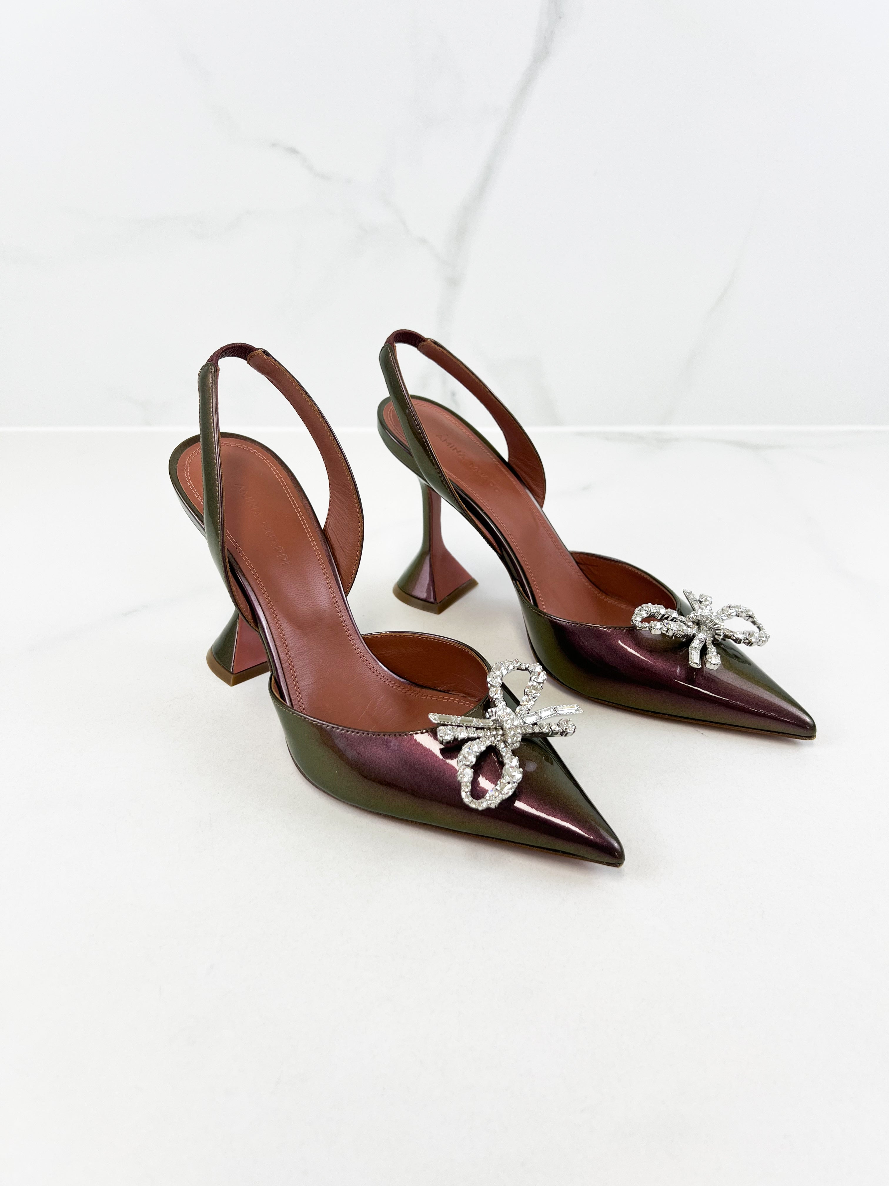 Amina Muaddi Rosie Sling 95mm Pump Size 38