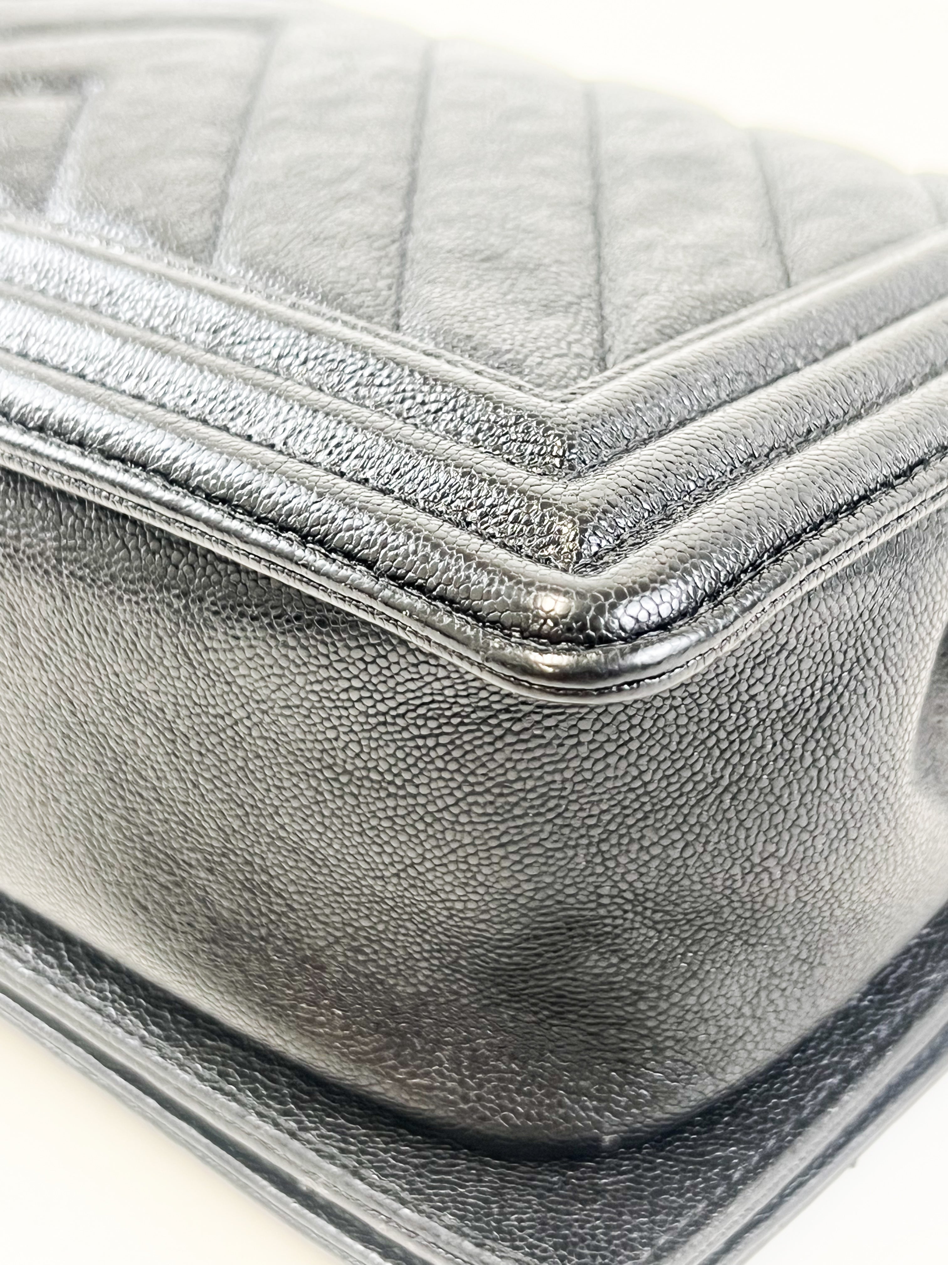 Chanel Old Medium Chevron Boy Bag with GHW