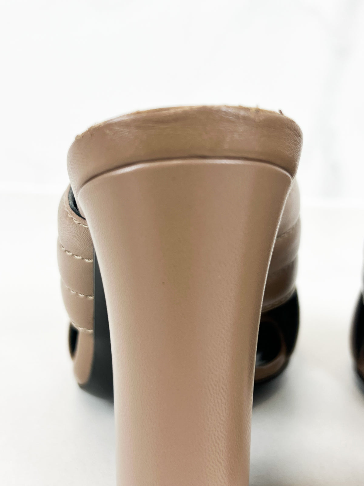 Gucci Quilted Leather Heel Mules Size 36