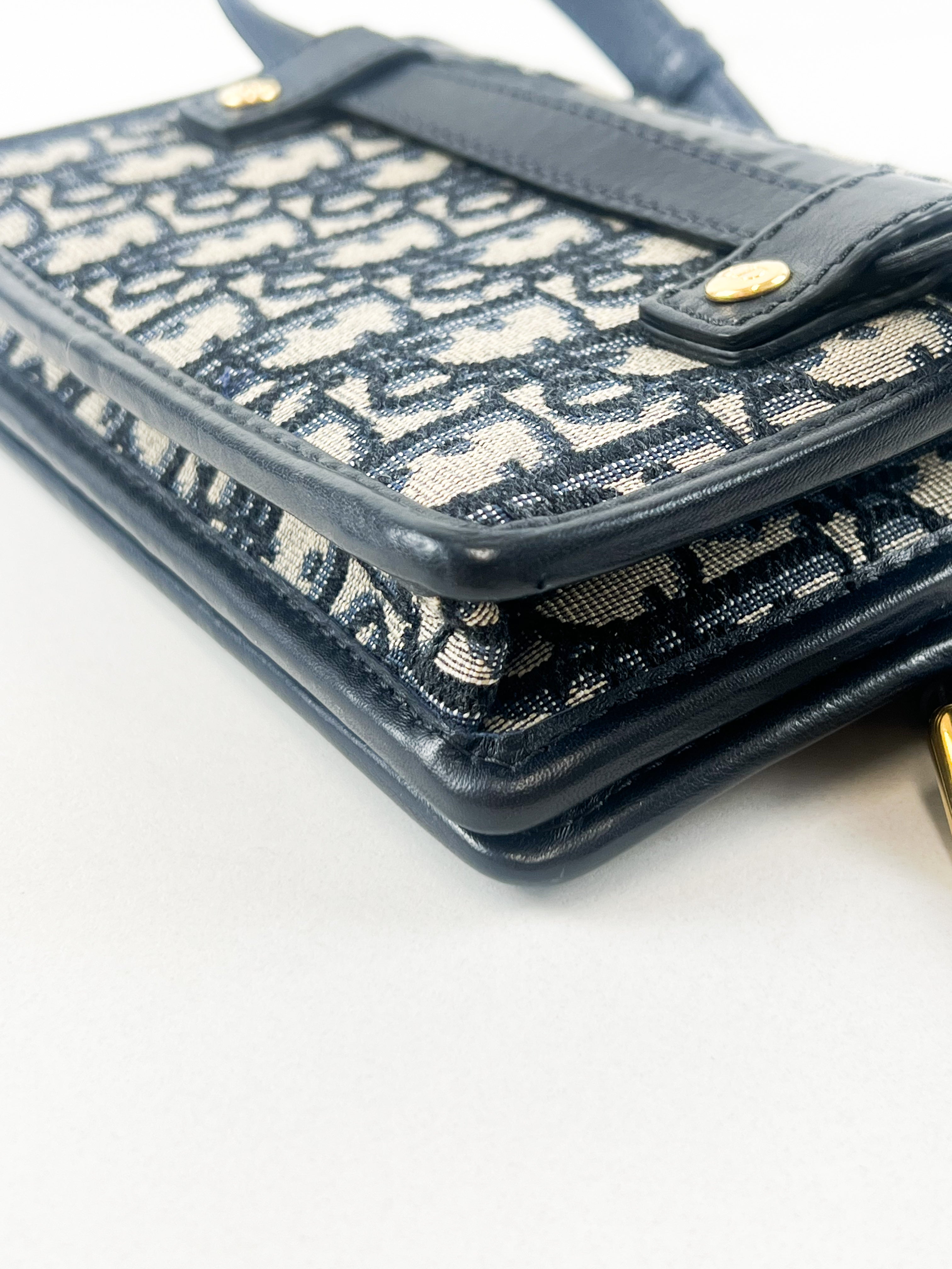 Christian Dior 2-in-1 30 Montaigne Pouch Blue Dior Oblique Jacquard