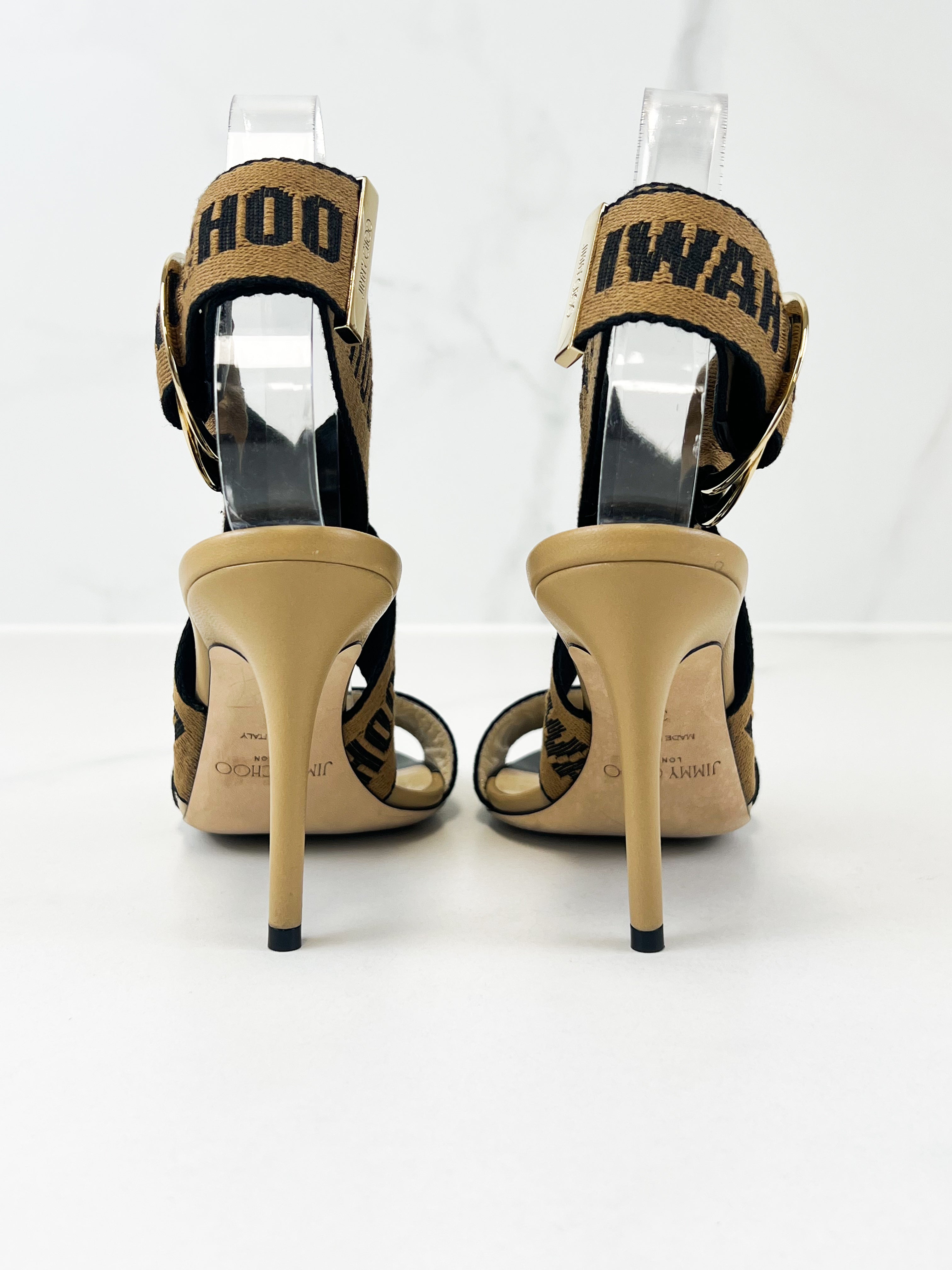 Jimmy Choo Bailey Logo 100 Sandals Size 36