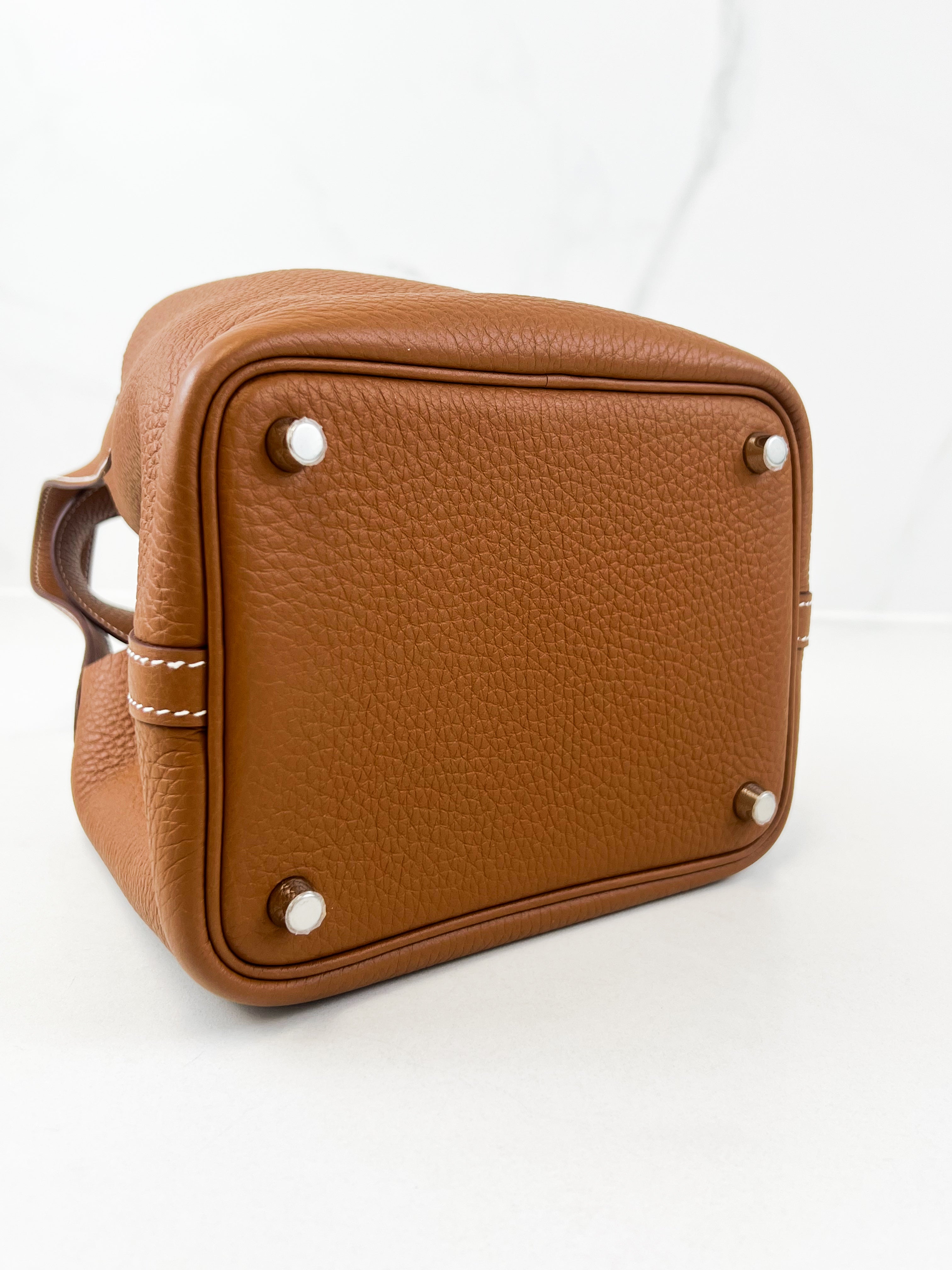 Hermes Picotin 18 in Gold Clemence Leather