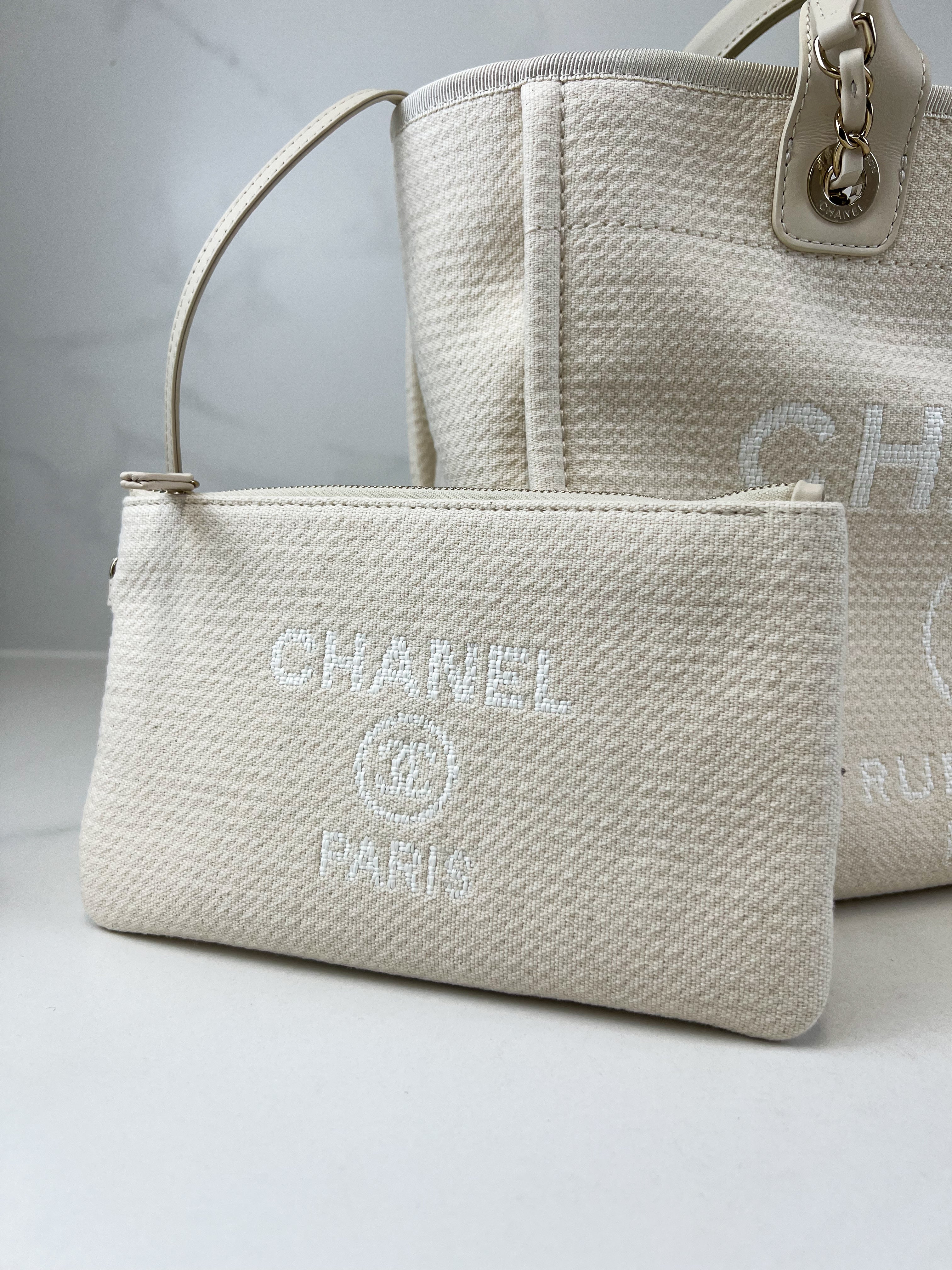 Chanel Canvas Deauville in Light Beige
