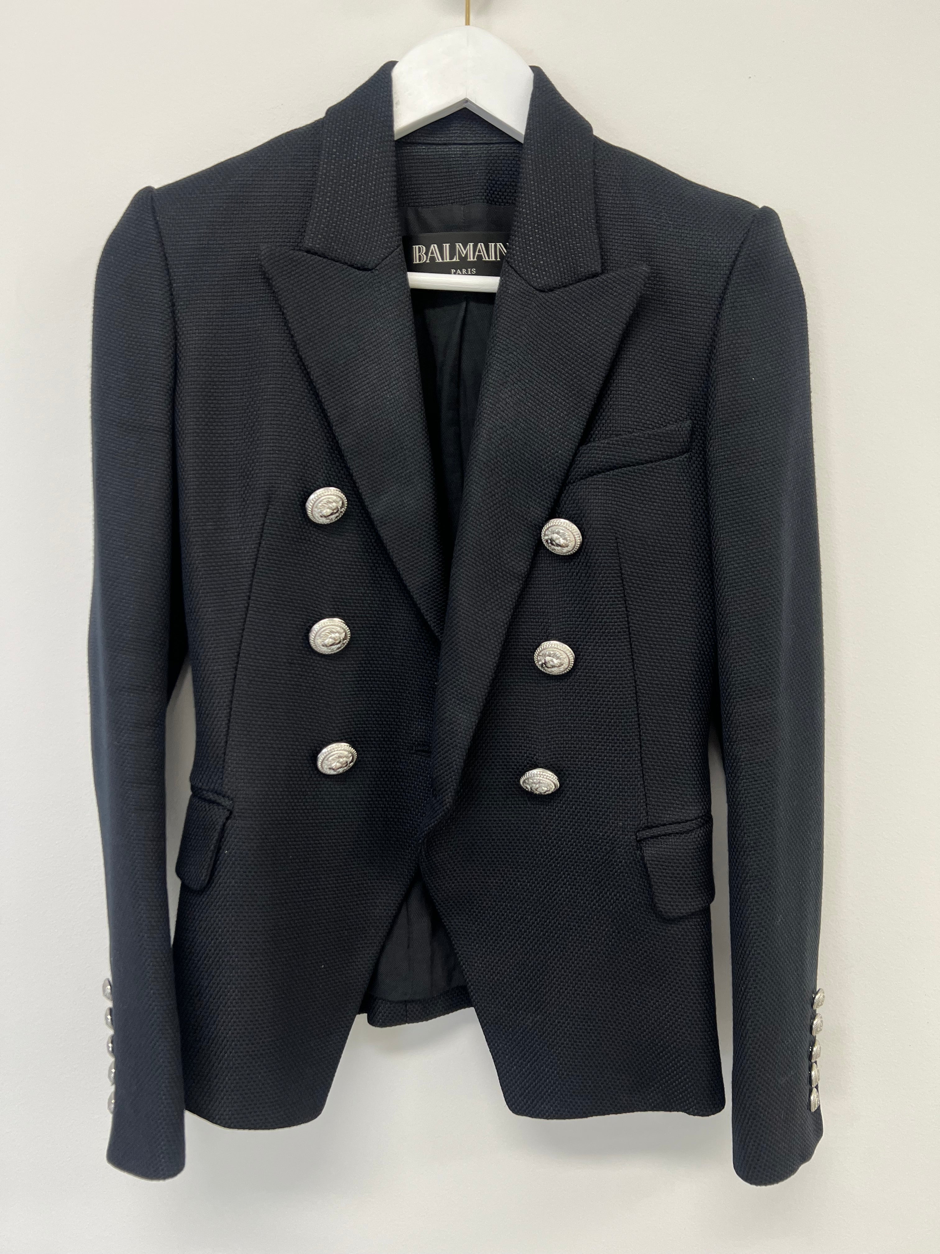 Balmain Blazer with Silver Buttons in Black Size 34 (6)