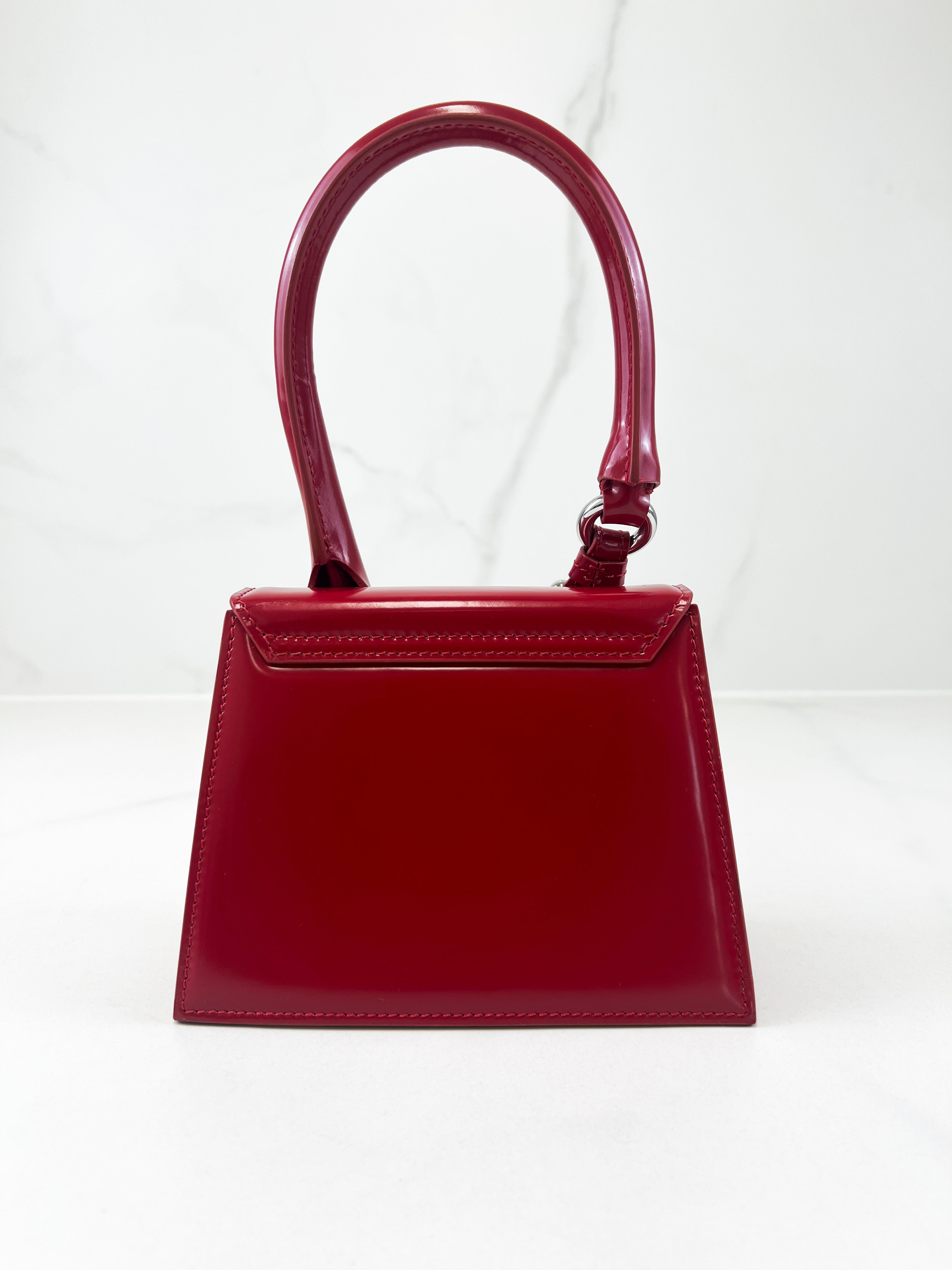 Jacquemus Red Le Chiquito Moyen Buckle Leather Bag