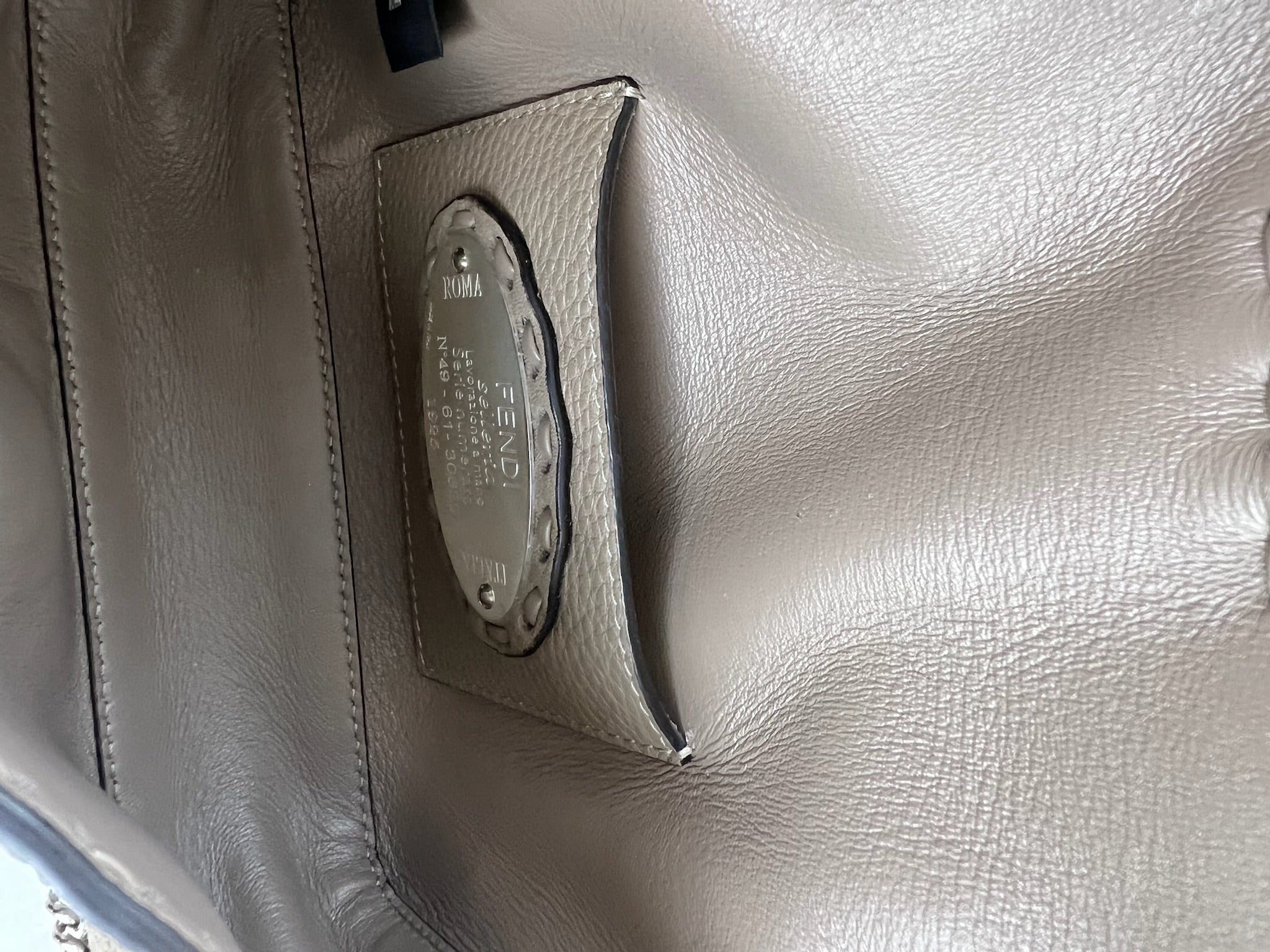 Fendi FF Calf Leather Mini Baguette