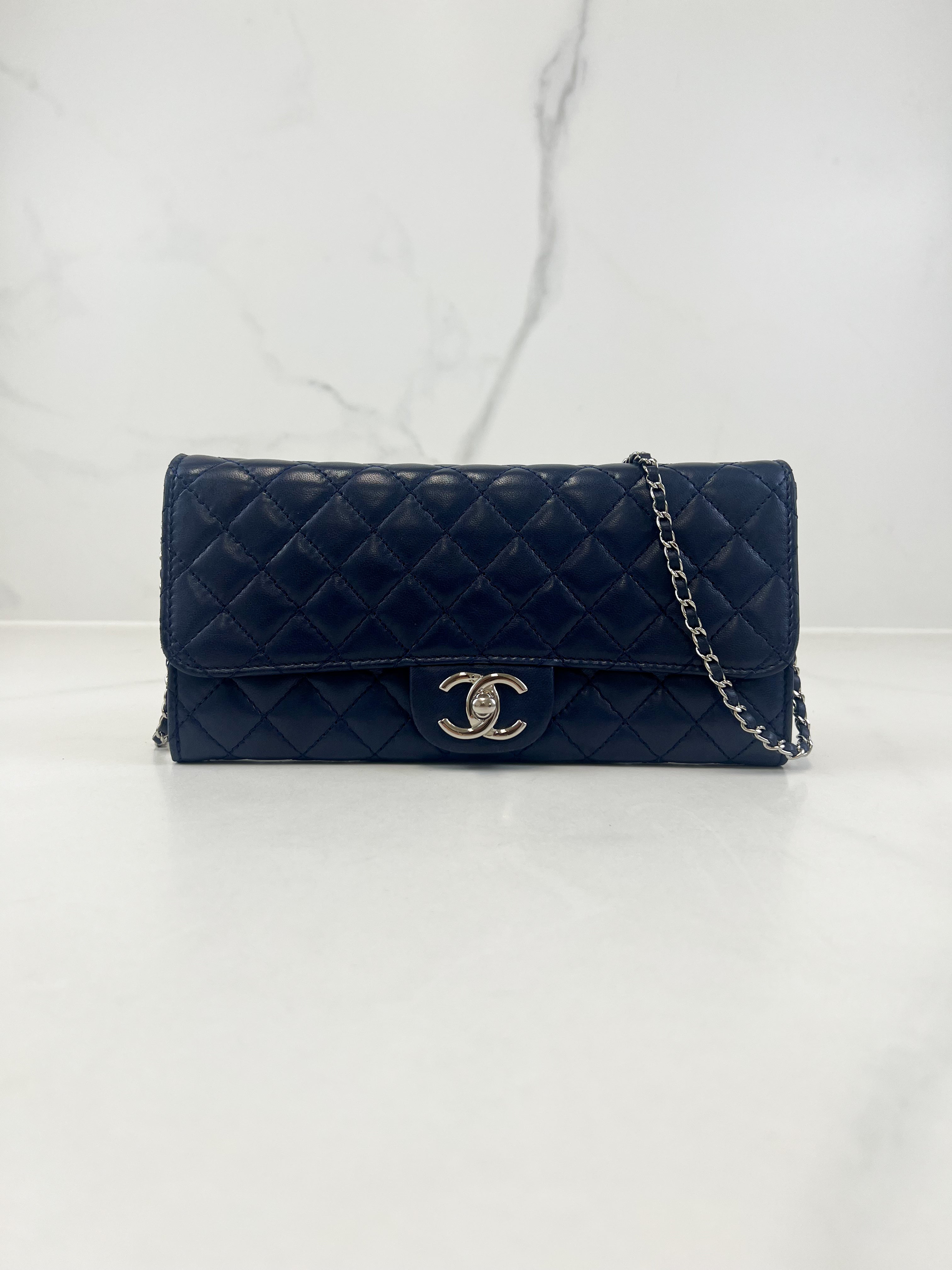 Chanel Navy Lambskin Wallet on Chain WOC