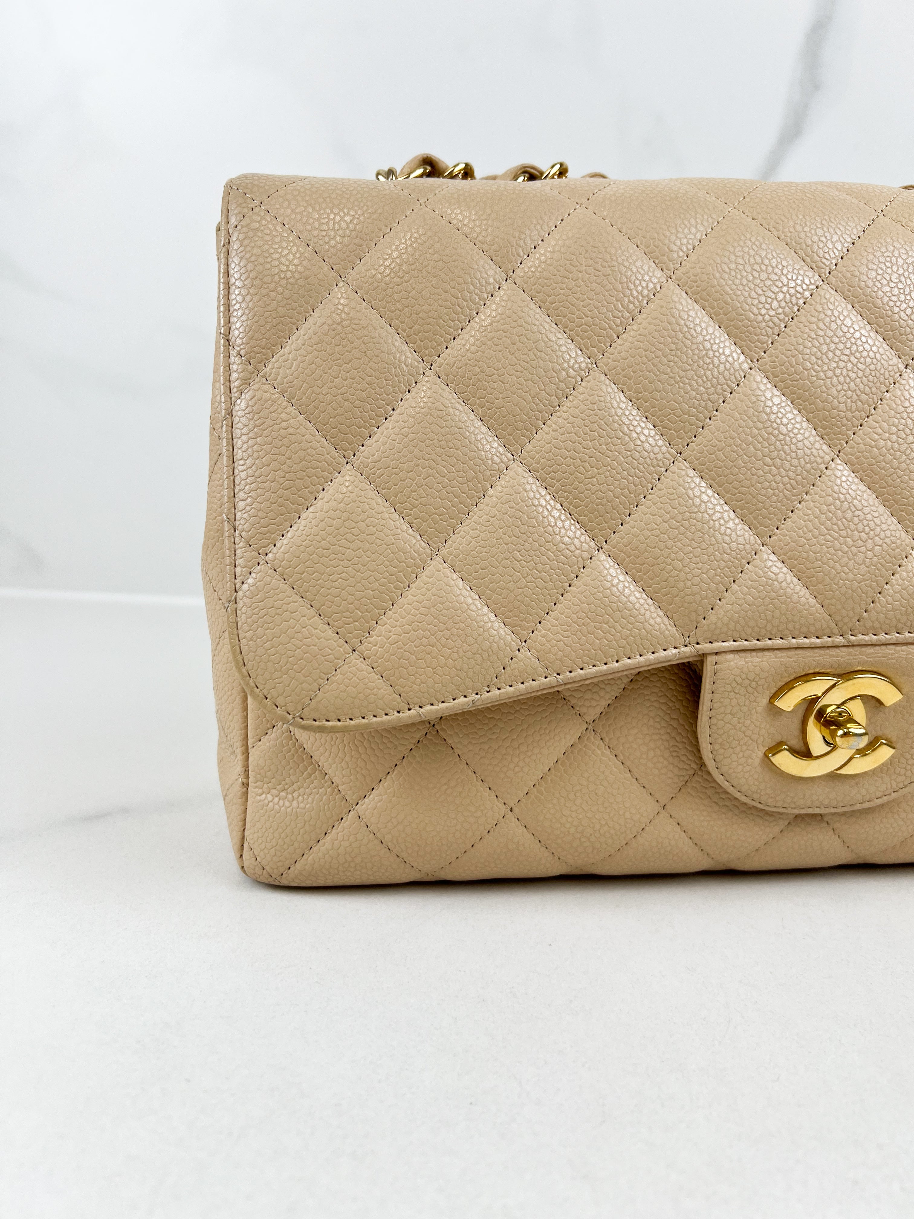 Chanel Jumbo Classic Single Flap Caviar Shoulder Bag