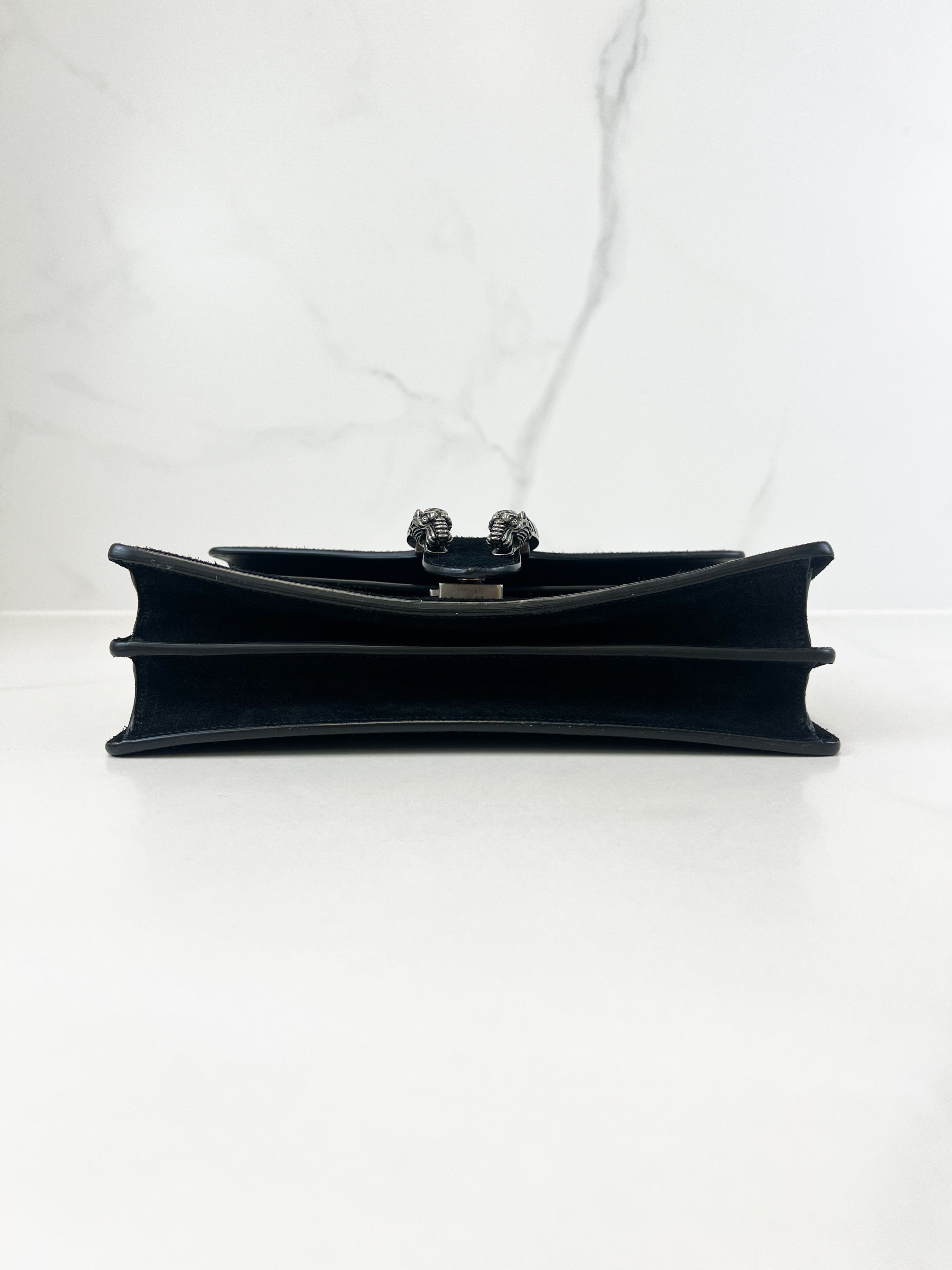 Gucci Black Medium Velvet Dionysus with Leather Detail