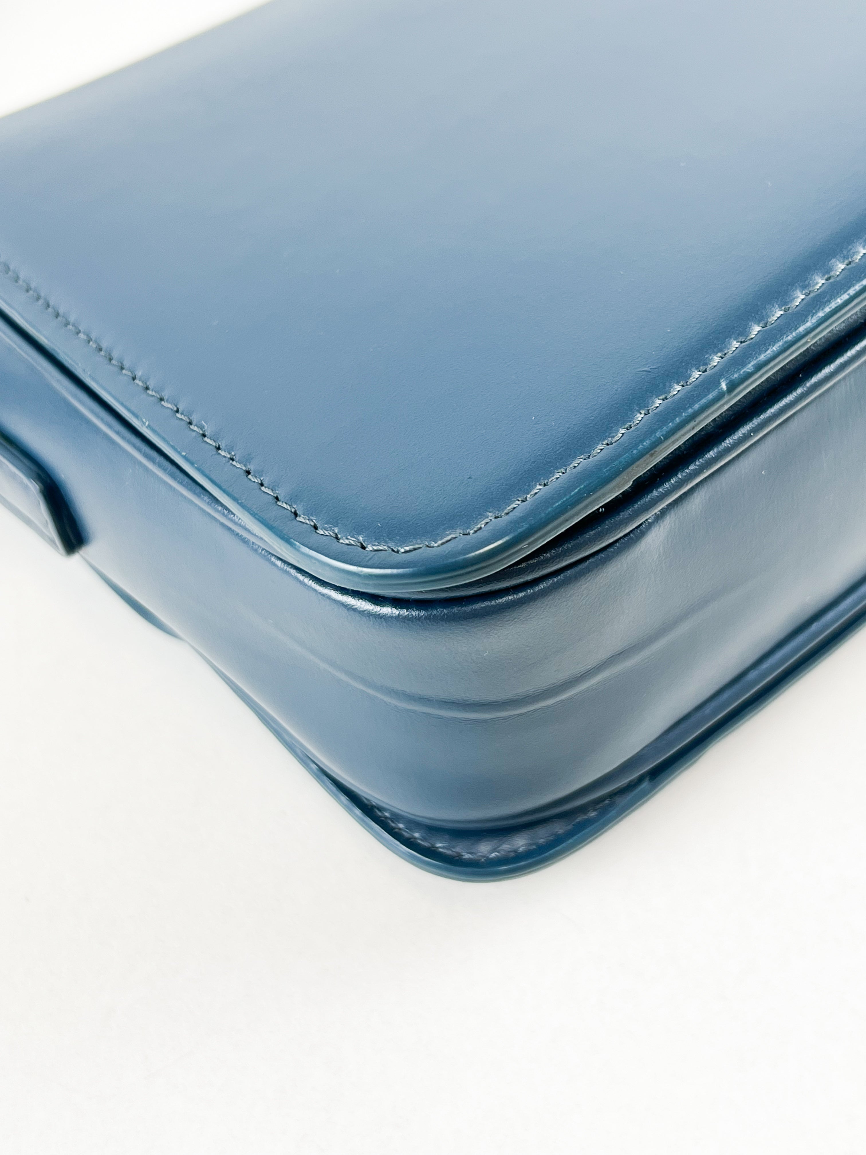 Celine Teen Triomphe Bag in Petrol Calfskin