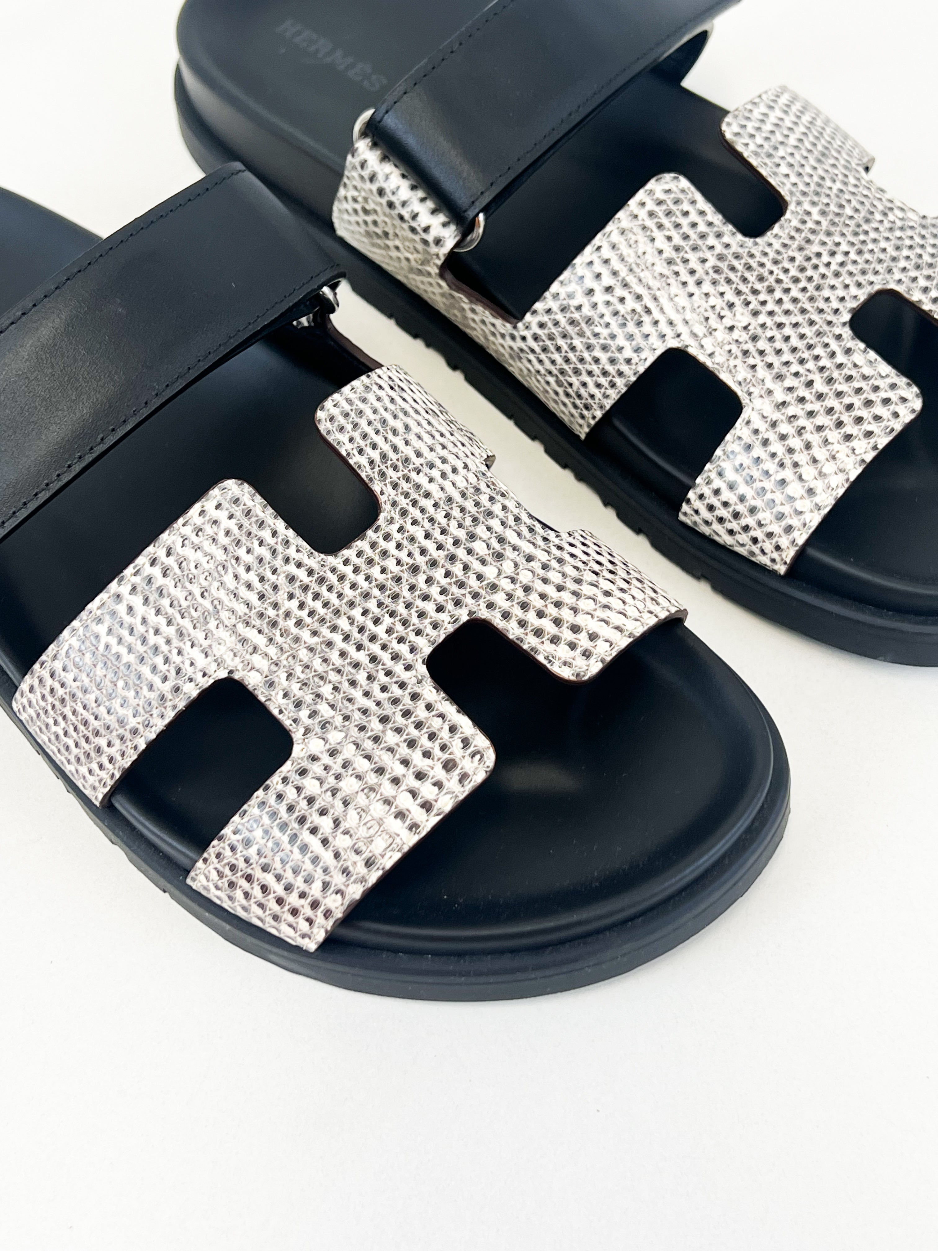 Hermes Lizard Ombre Chypre Sandal Size 39
