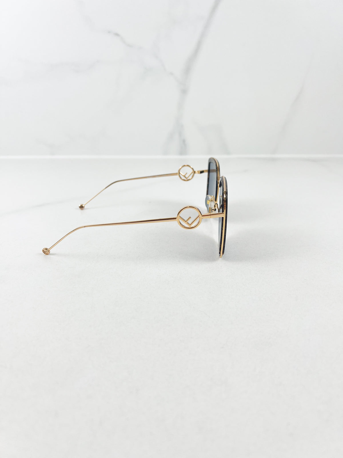 Fendi F Logo Sunglasses with Tortoise Frame