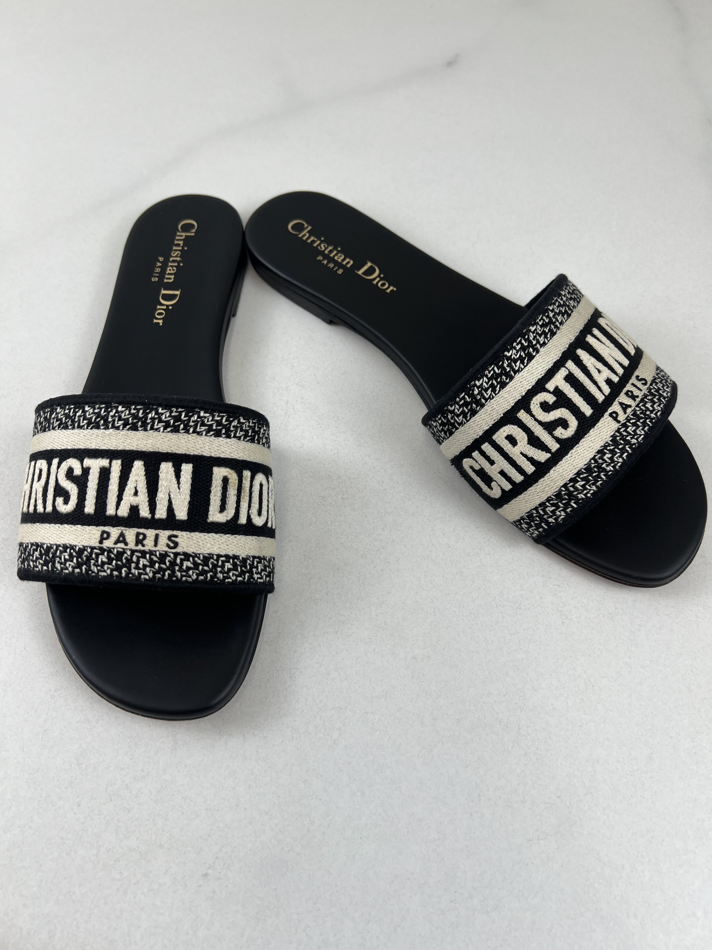 Christian Dior Dway Slides Size 37.5